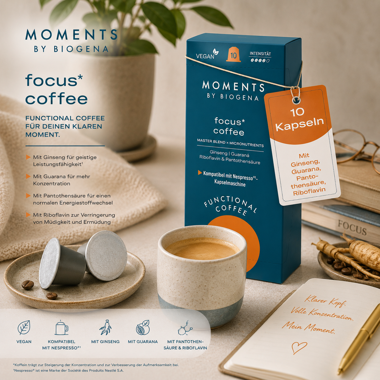 Coffee Capsules Functional Coffee - Focus Coffee 10 x 55g