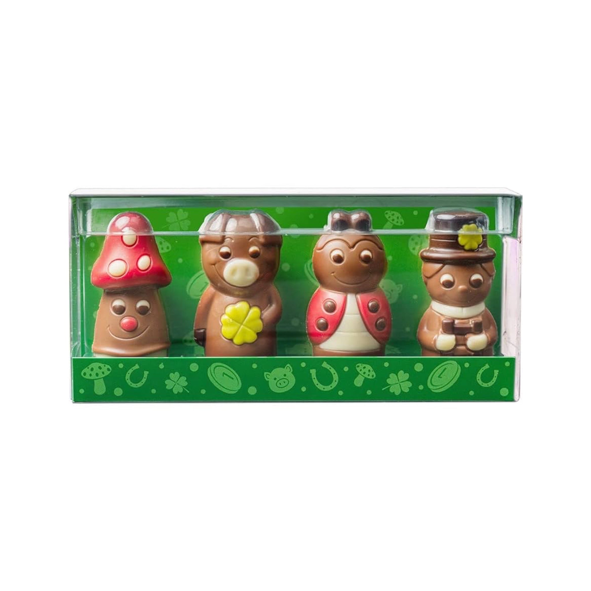 Mini figurines porte-bonheur en chocolat, lot de 4 - 40 g