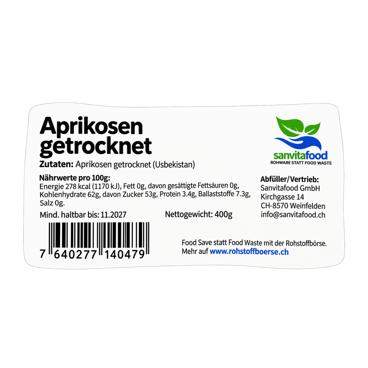 Aprikosen getrocknet Bio 400g