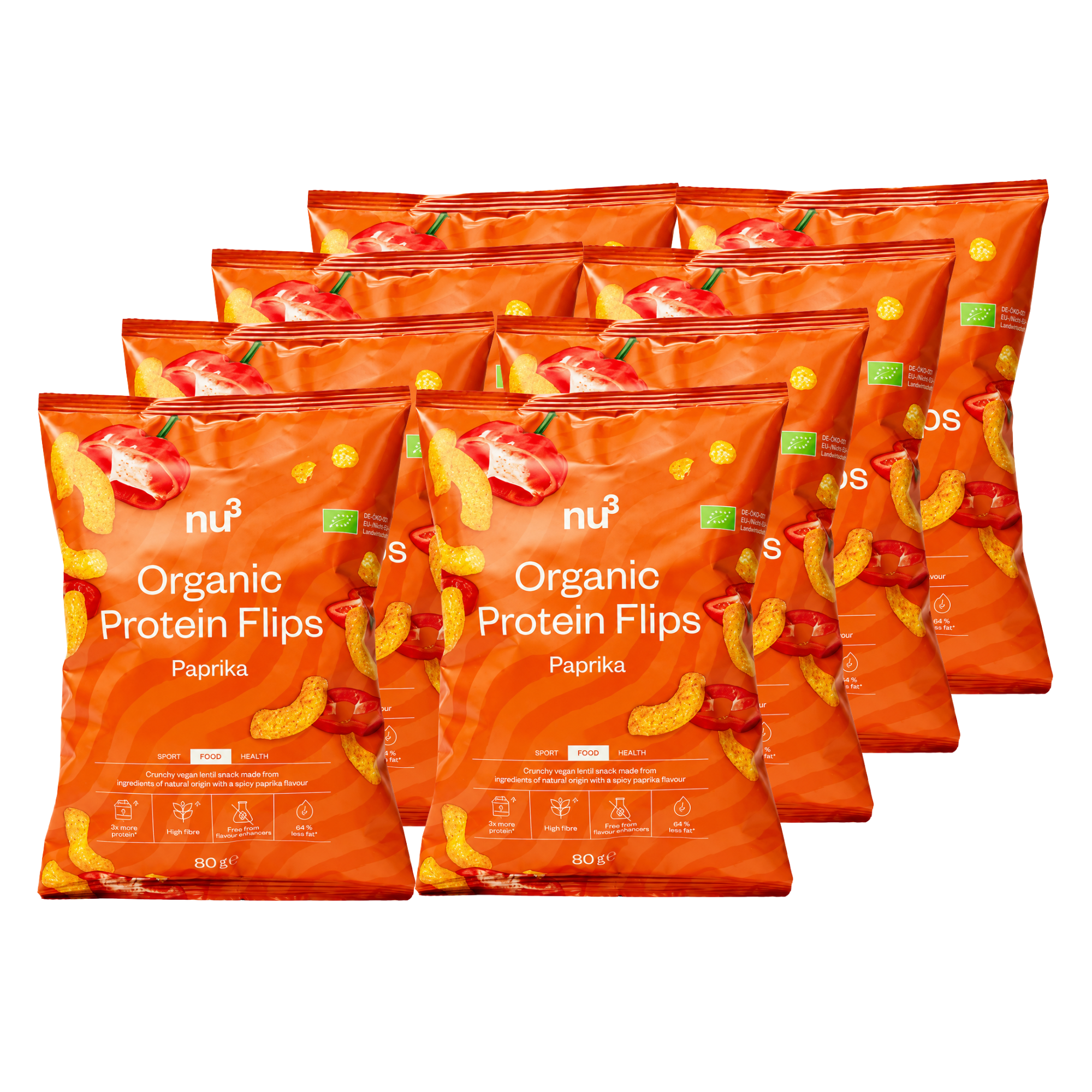 Organic Protein Flips - Paprika 8 x 80g