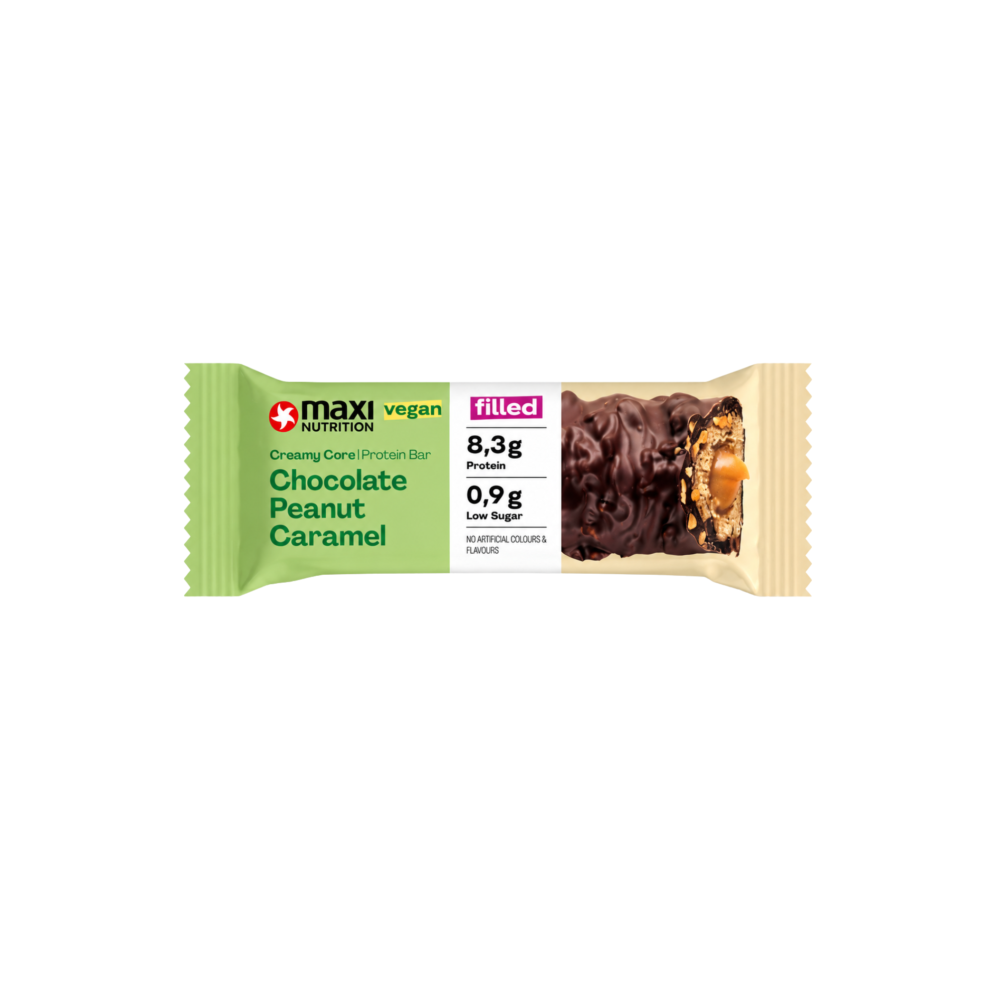 Protein Riegel Creamy Core - Chocolate Peanut Caramel Vegan 45g