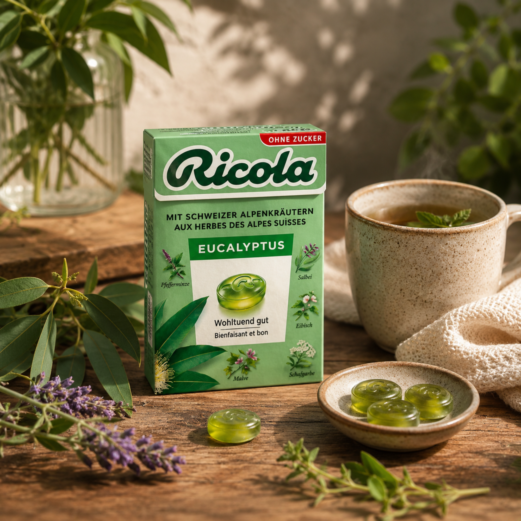 Ricola Eukalyptus - ohne Zucker 50g