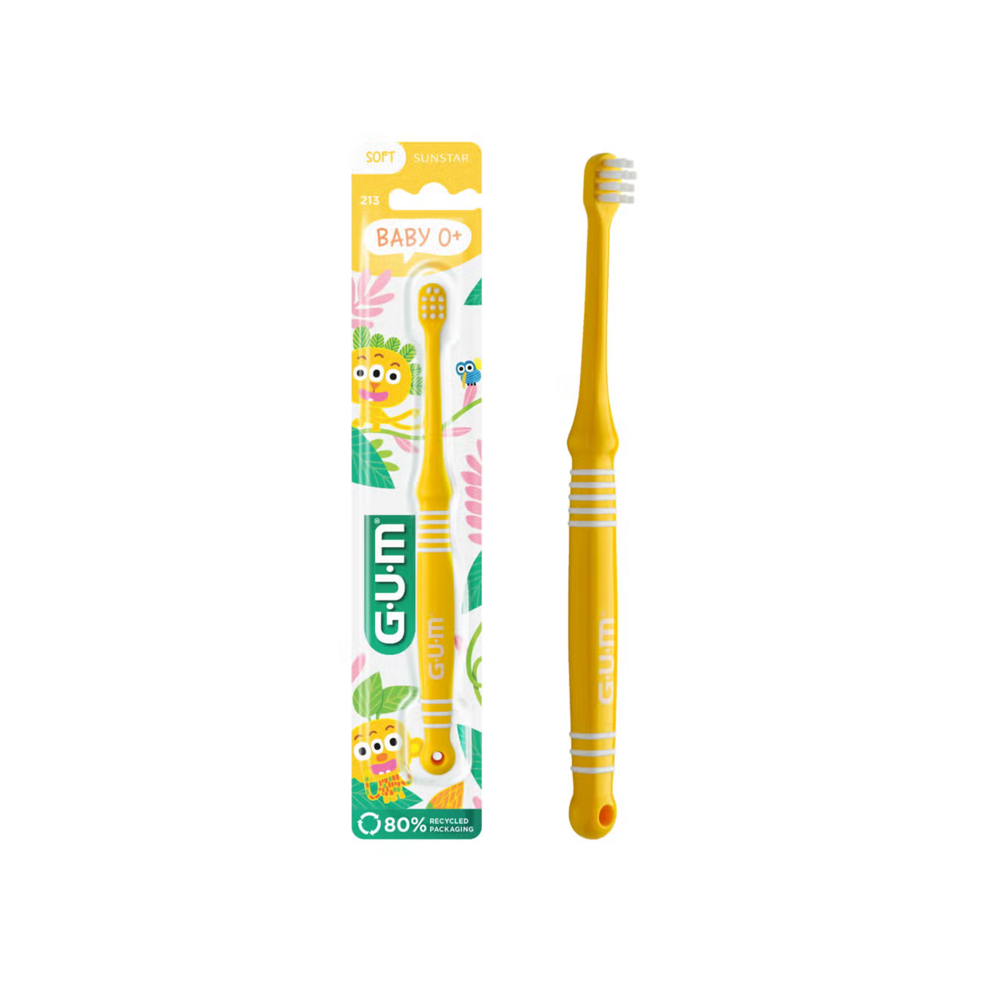 Brosse à dents bébé 0+ ans jaune