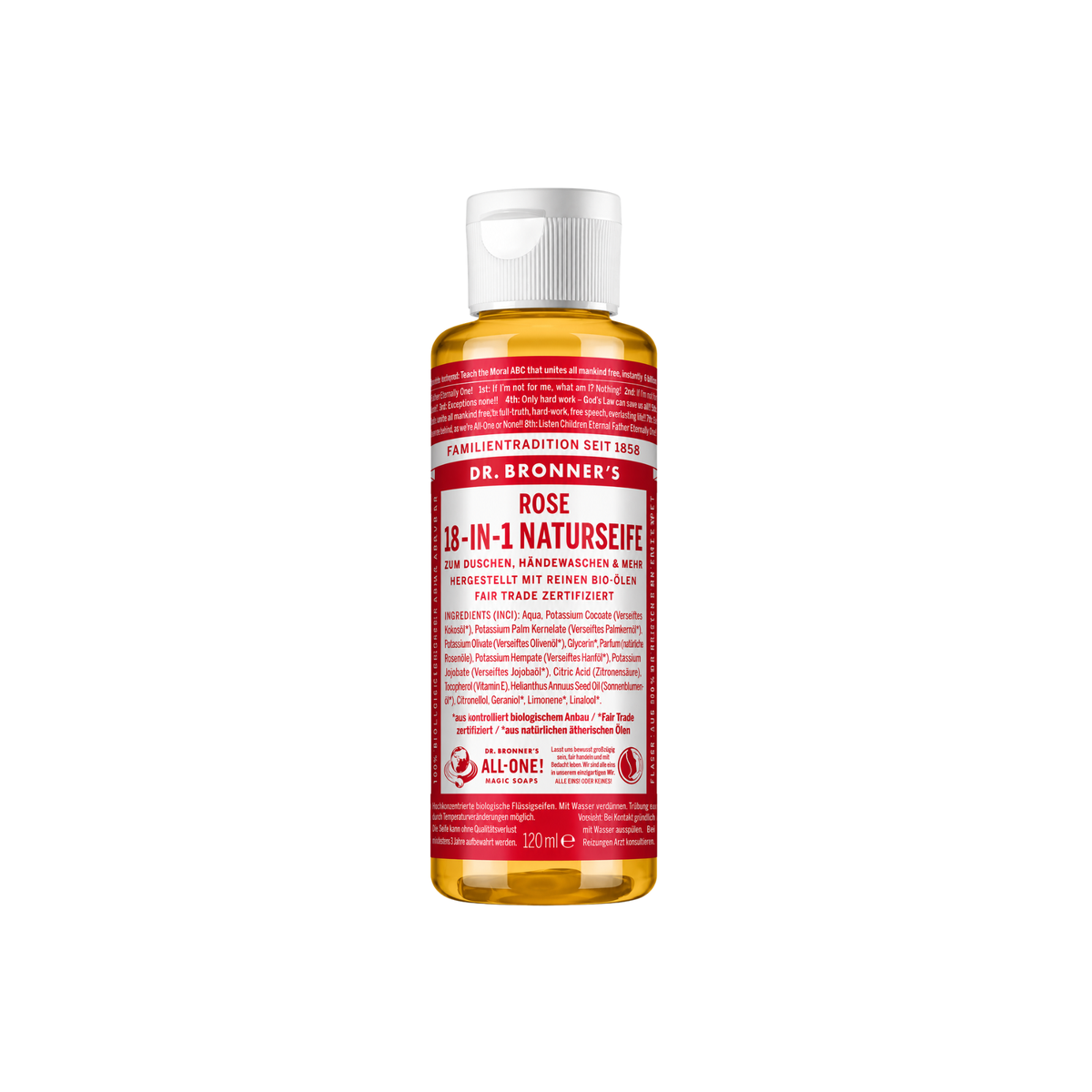 Savon Naturel 18 en 1 - Rose Bio 120 ml