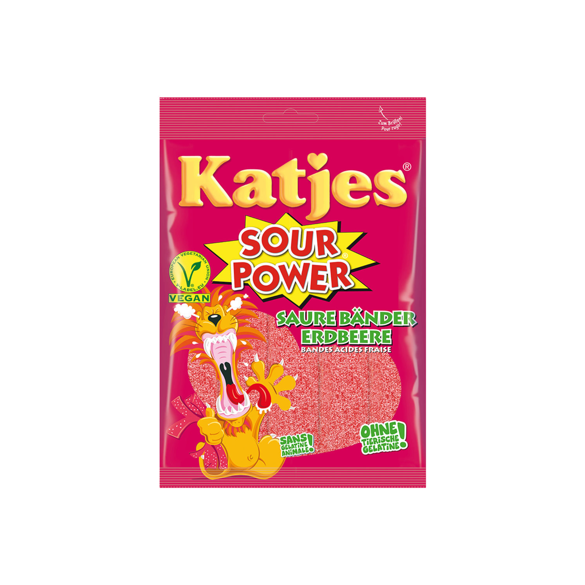 Katjes Sour Power Strawberry Belts 200g