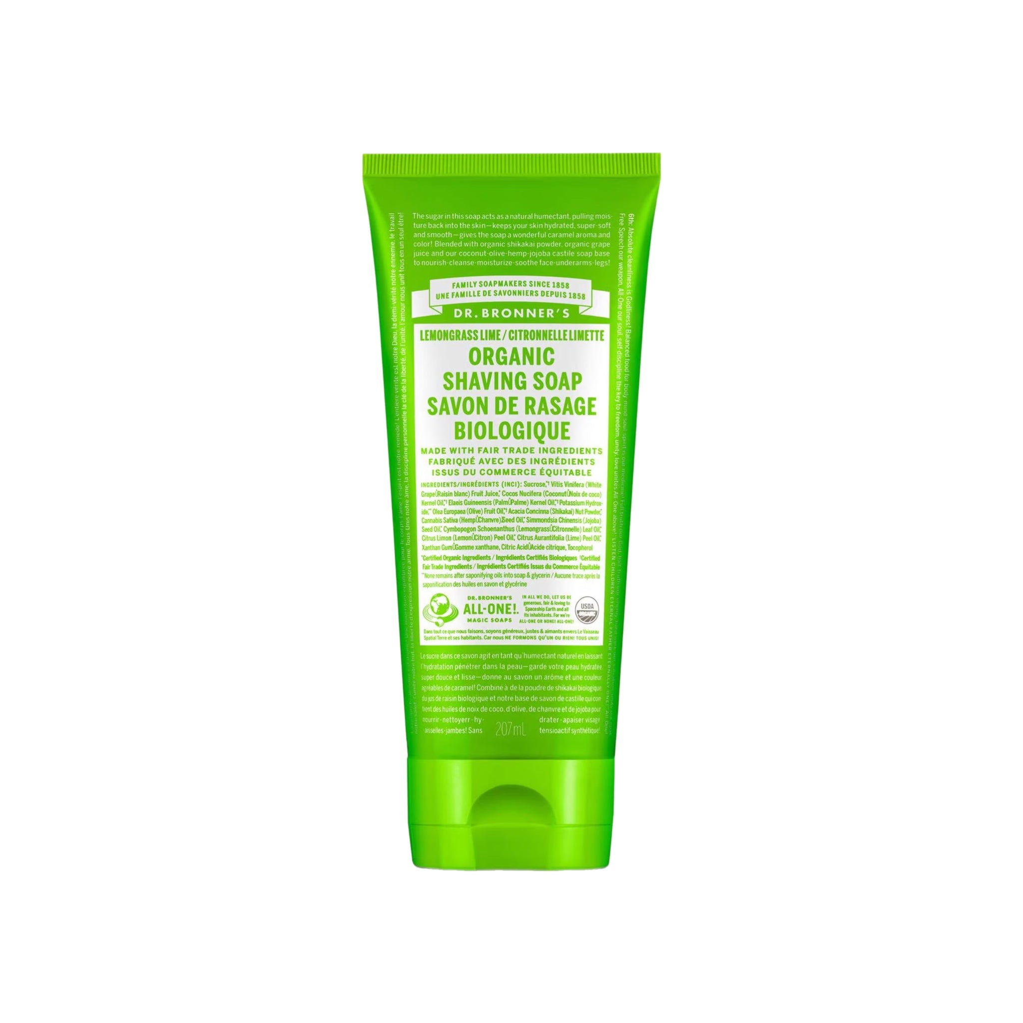 Shaving Soap - Lemongrass Organic 207ml