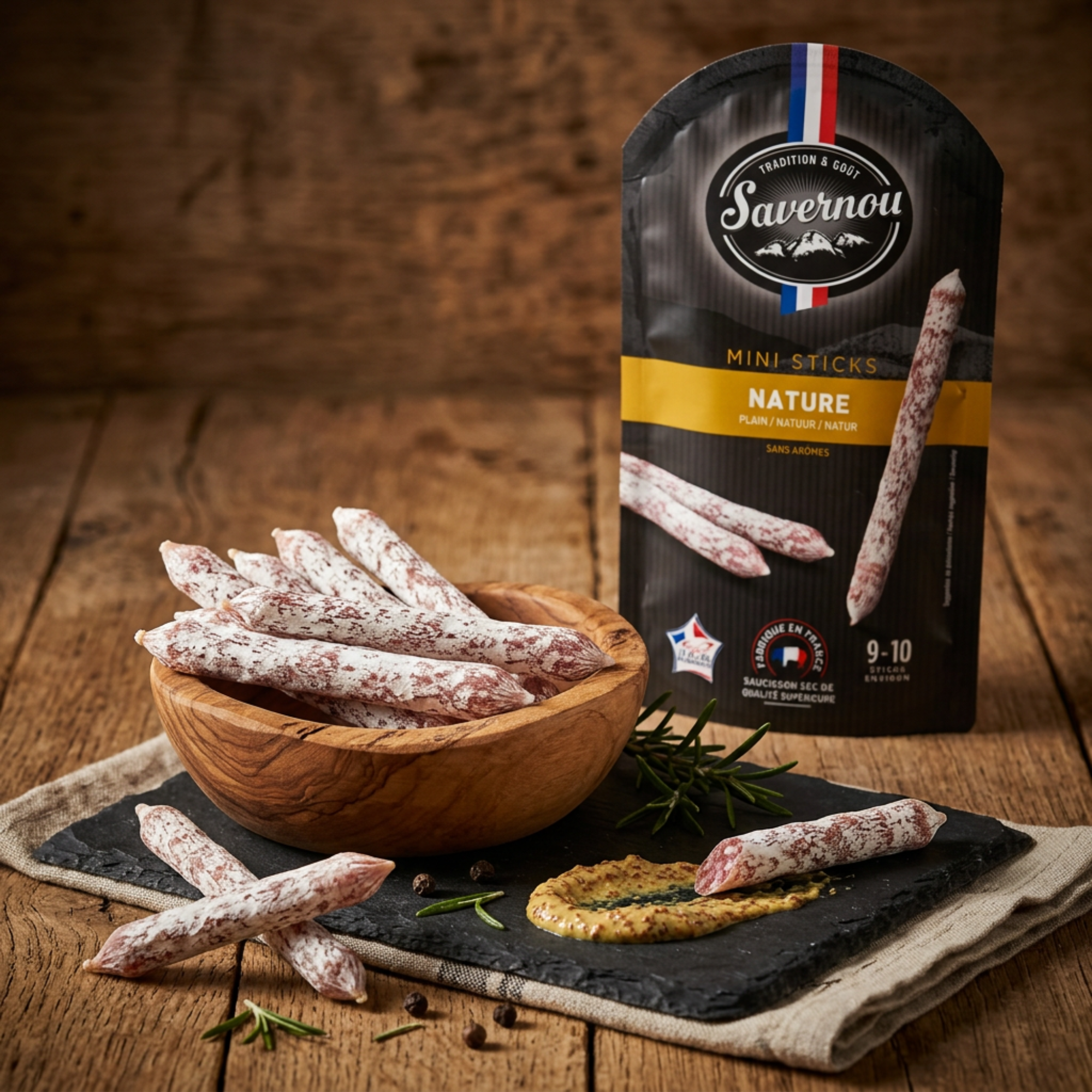 Mini bâtonnets de salami nature 100g