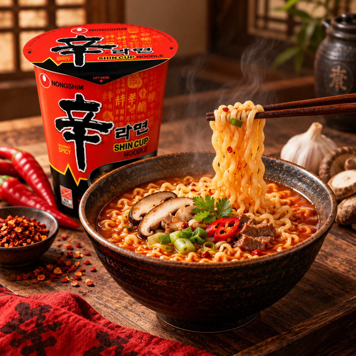 Instant-Nudeln Shin Cup Hot & Spicy 68g