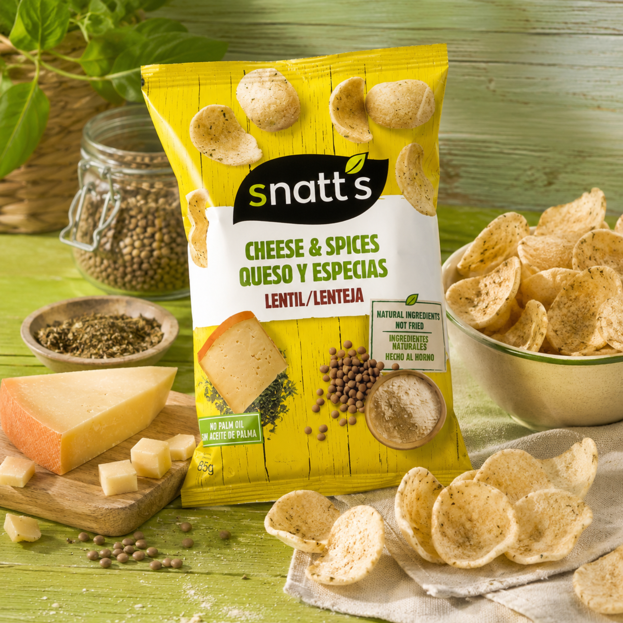 Lentil chips with cheese and herbs 85g