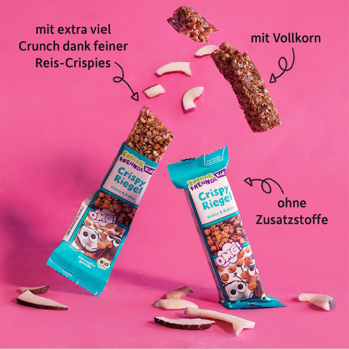 Crispy Riegel Kokos & Kakao 6er Pack - 138g