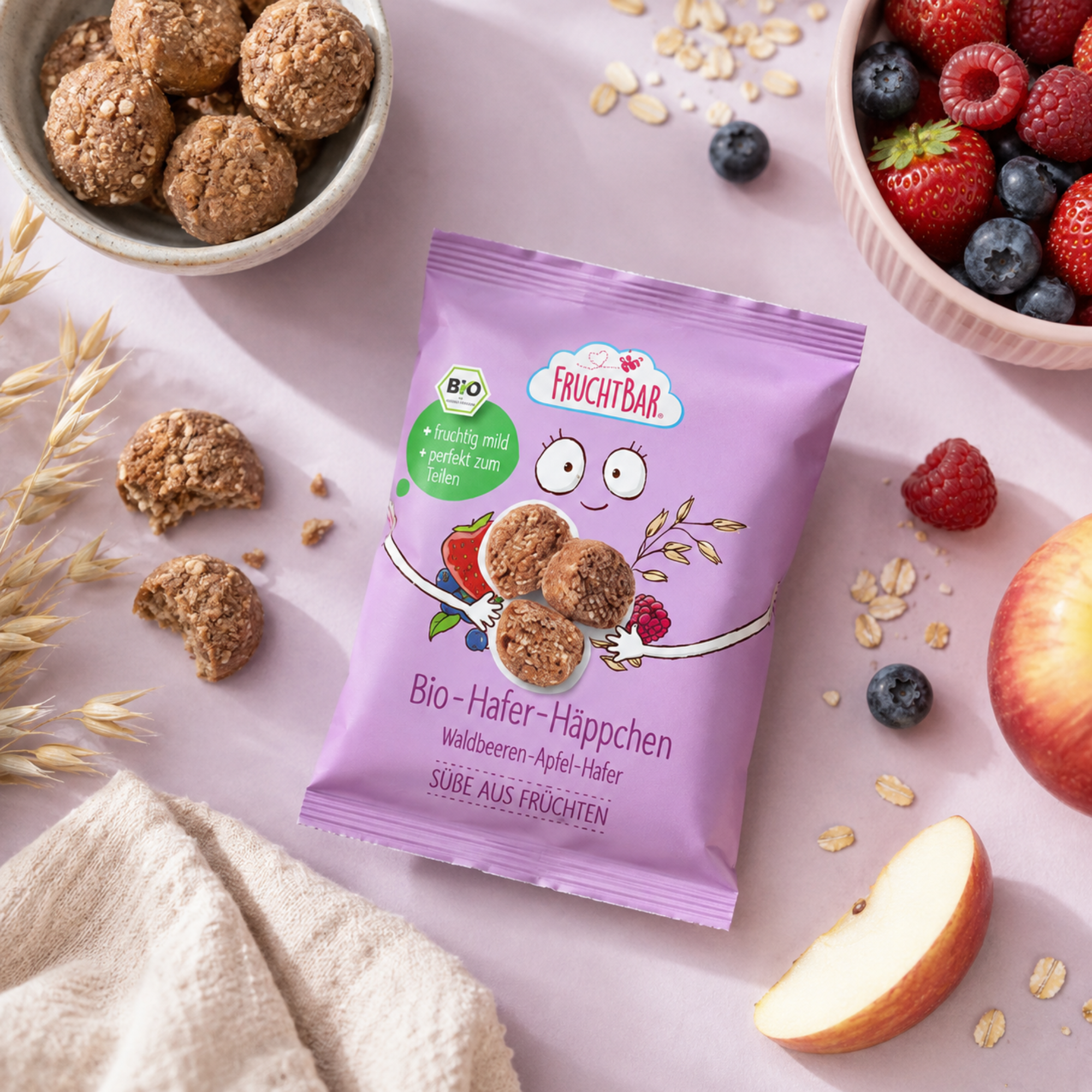 Bio-Hafer-Häppchen Waldbeeren Hafer Apfel 40g