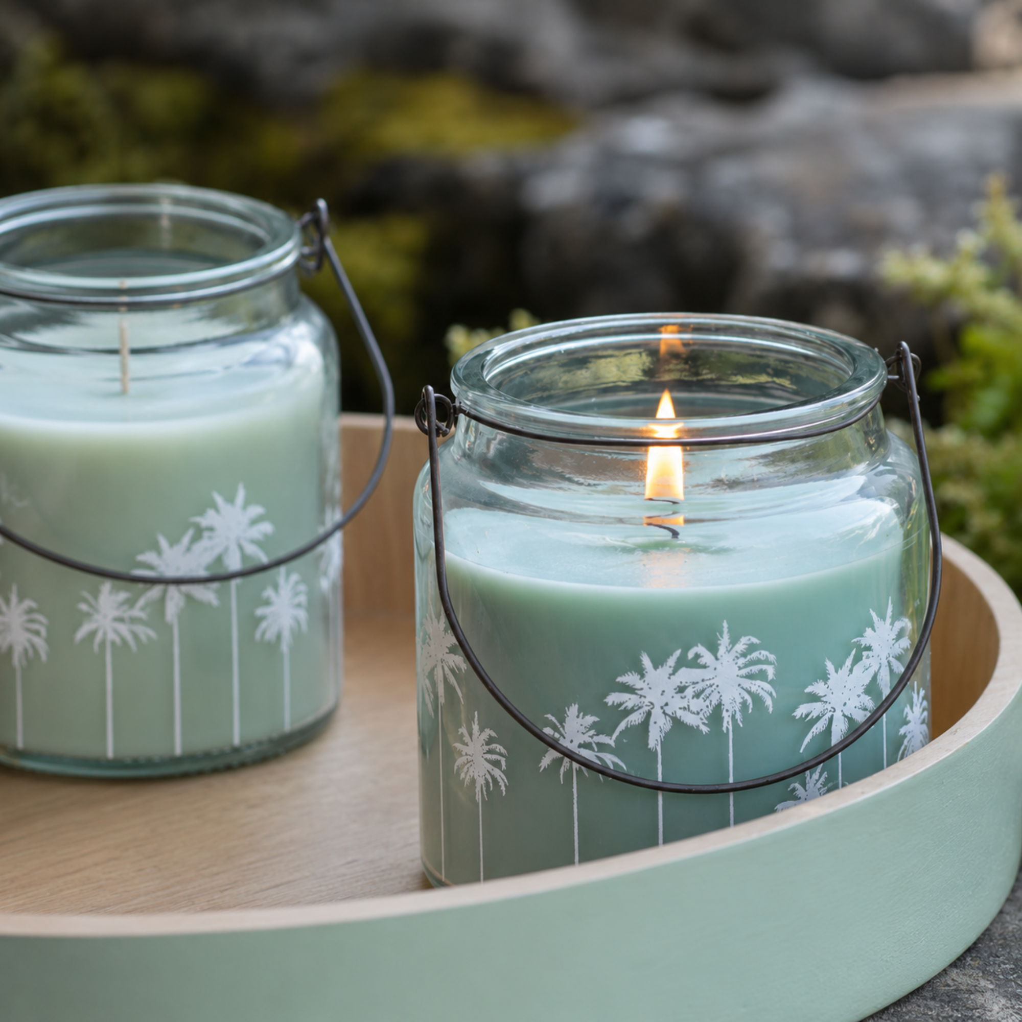 Kerzenglas Palm Beach Hellblau