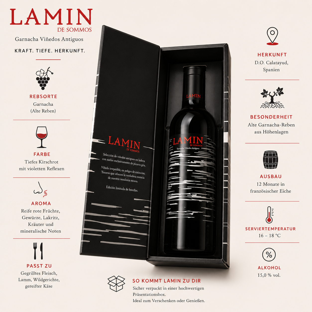 Red Wine Lamin Garnacha Viñas Viejas Calatayud DO 2020 - 750ml