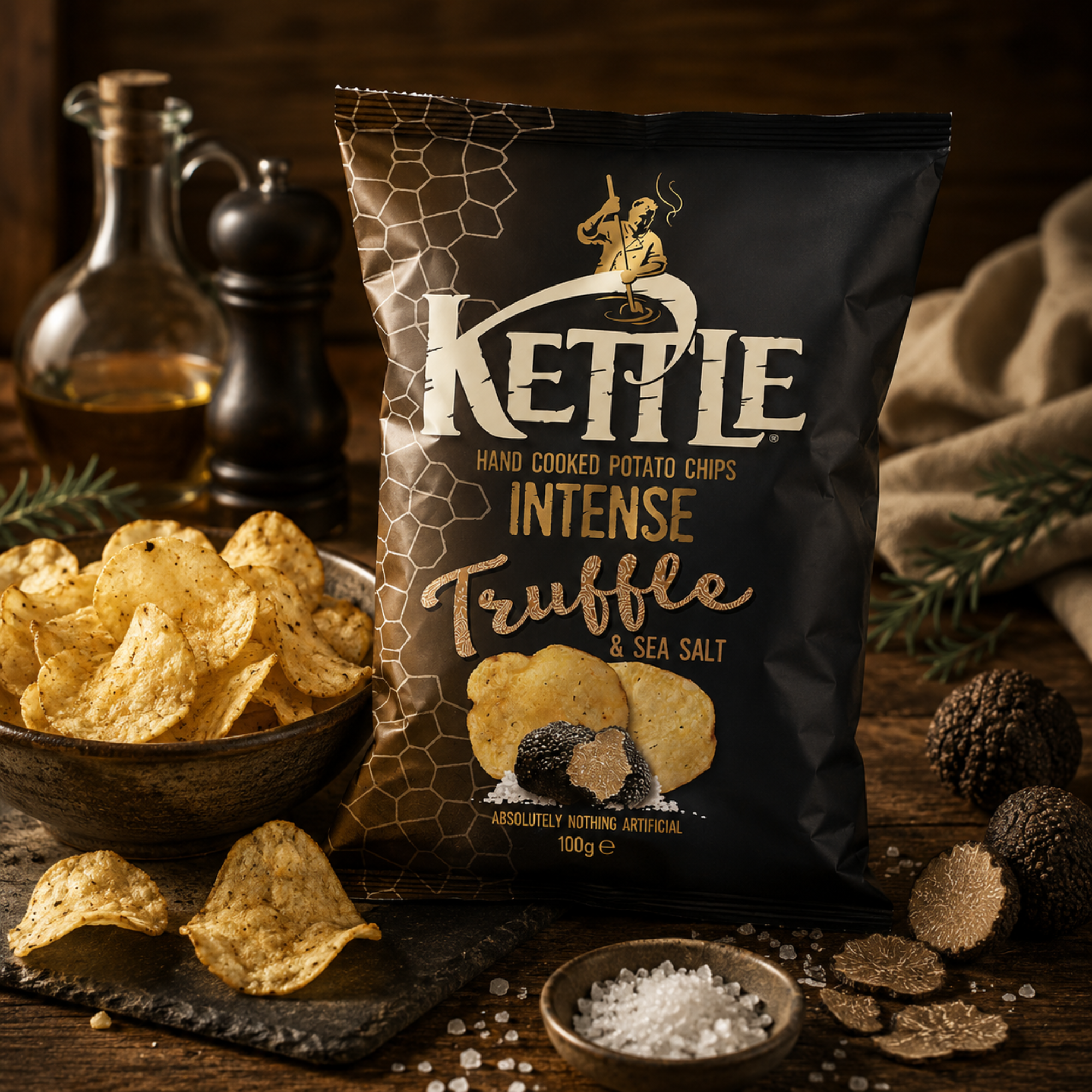 Kettle Chips Hand Cooked Intense Truffle & Sea Salt 100g