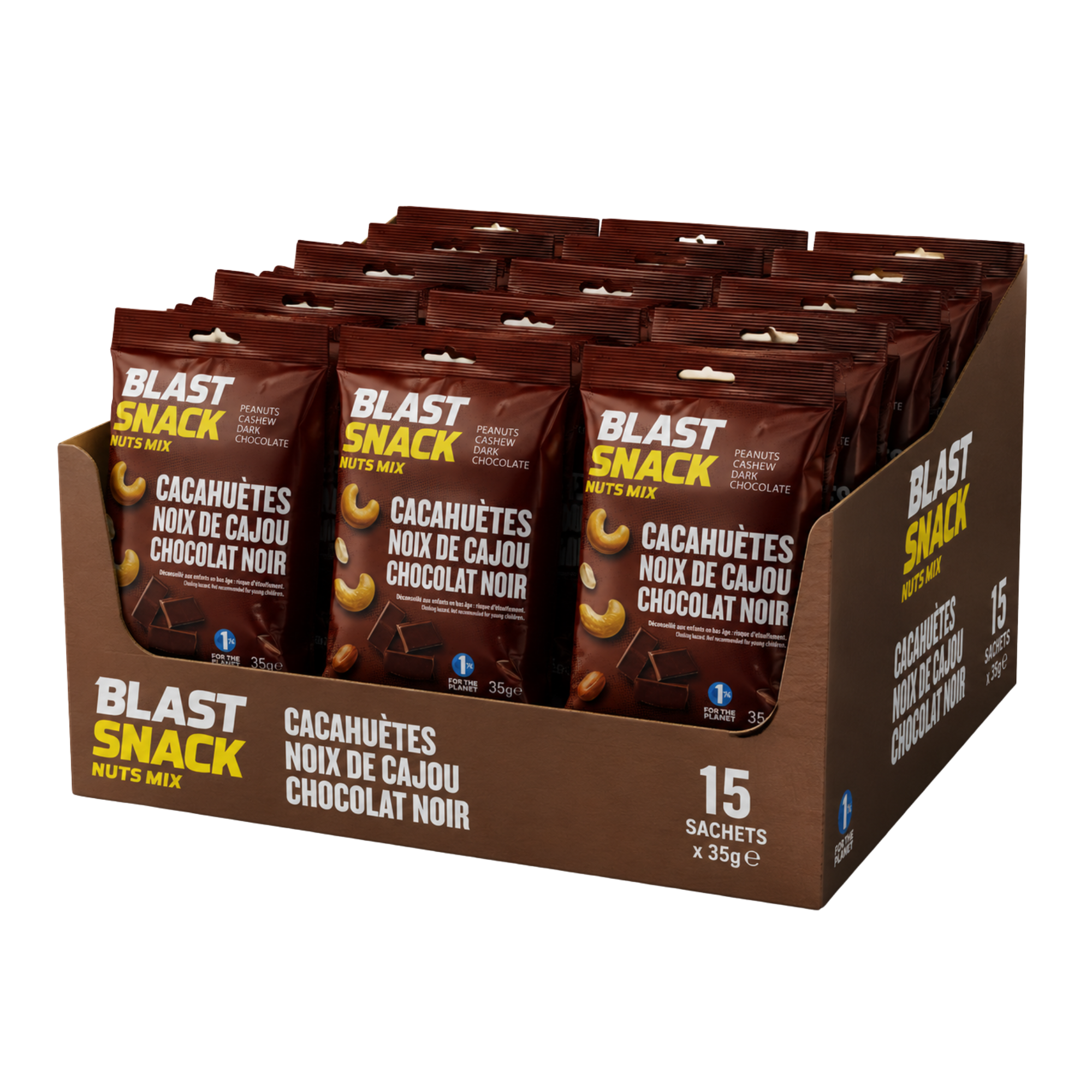 Cashews, Peanuts & Dark Chocolate Mix 15 x 35g