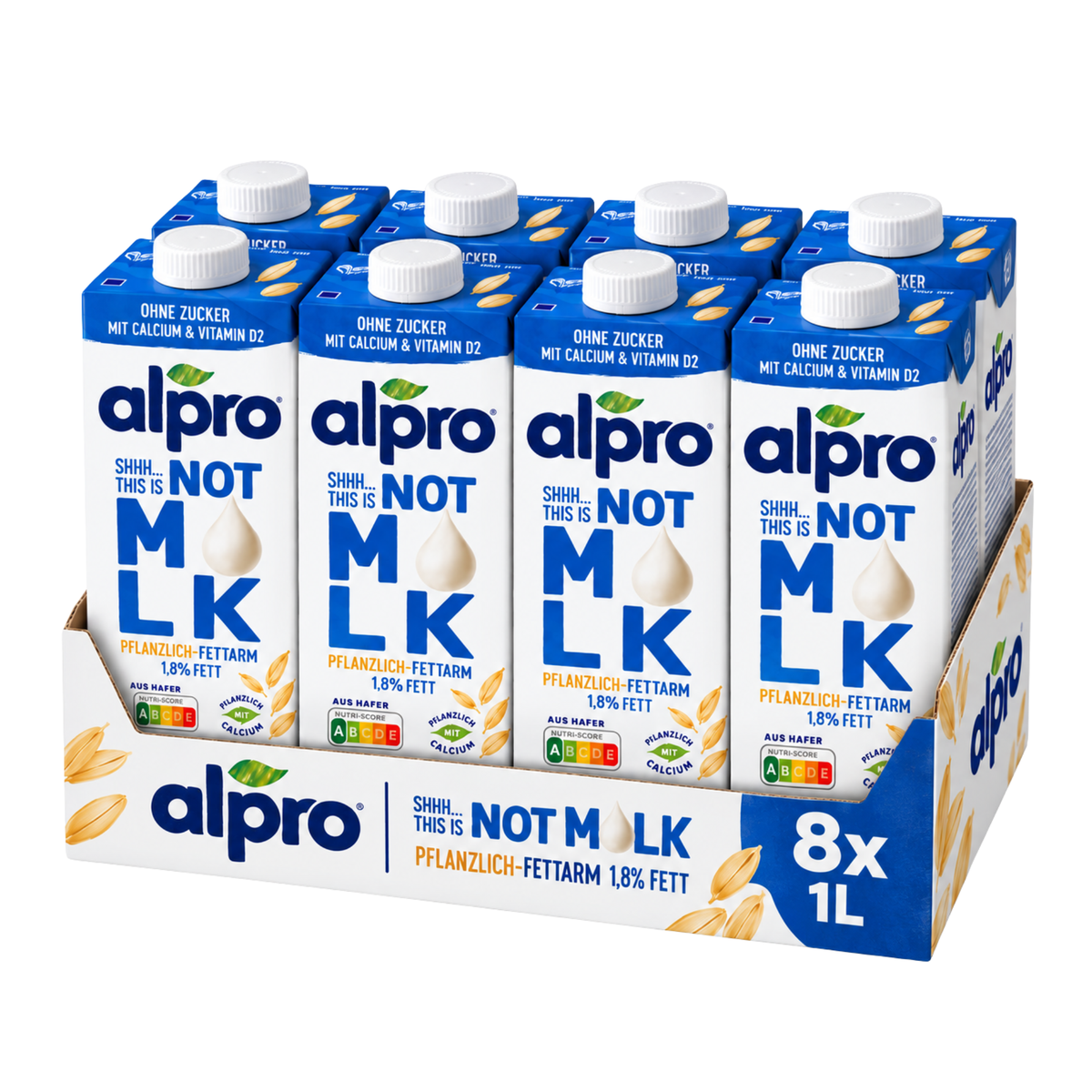 Alpro Plant-based Drink Low-fat 8 x 1l