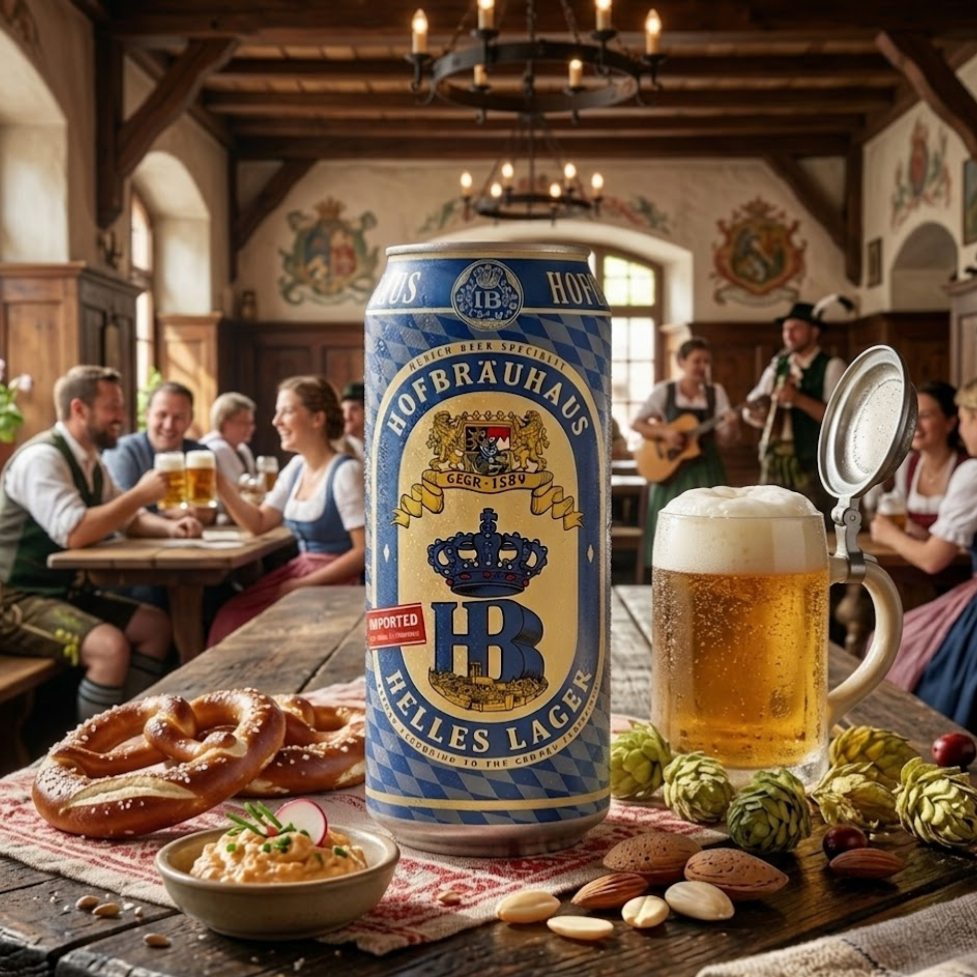 Hofbräuhaus Bier - Lager Blonde 4 x 500ml