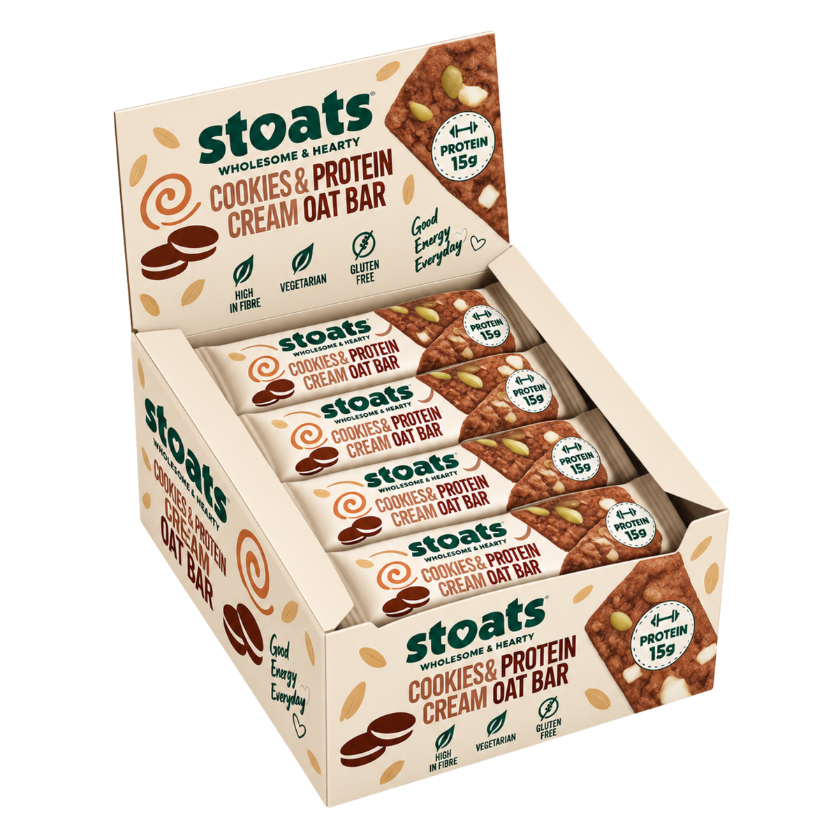 Oat Protein Bar Cookies & Cream 16 x 80g