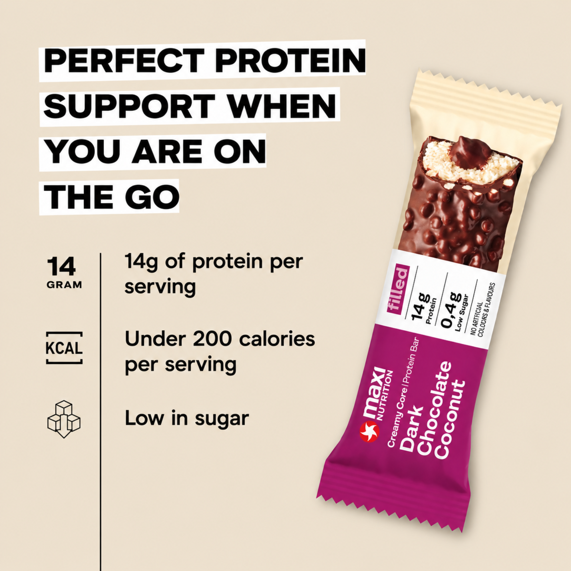 Protein Riegel Creamy Core Dark Chocolate Coconut 45g