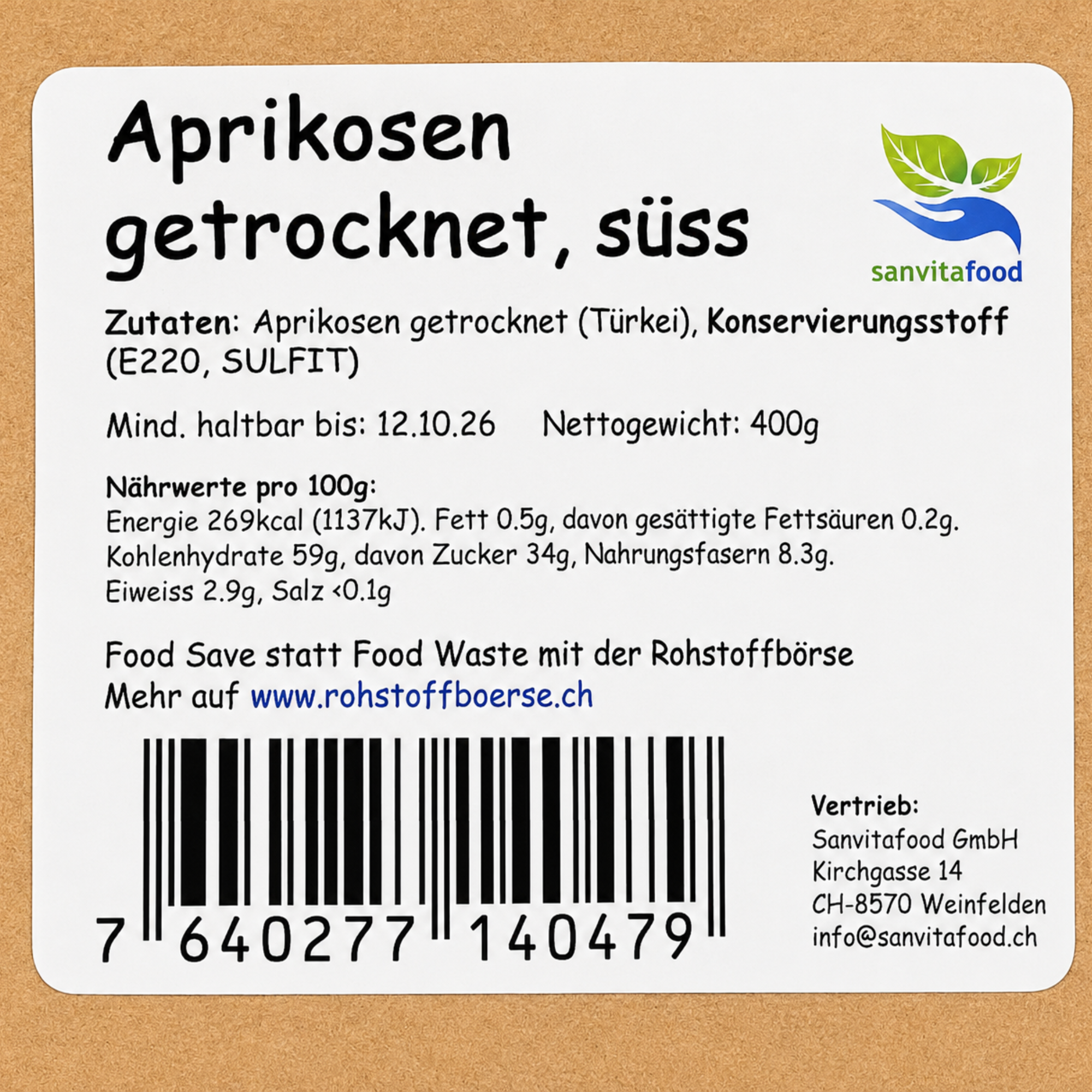Abricots secs 400g