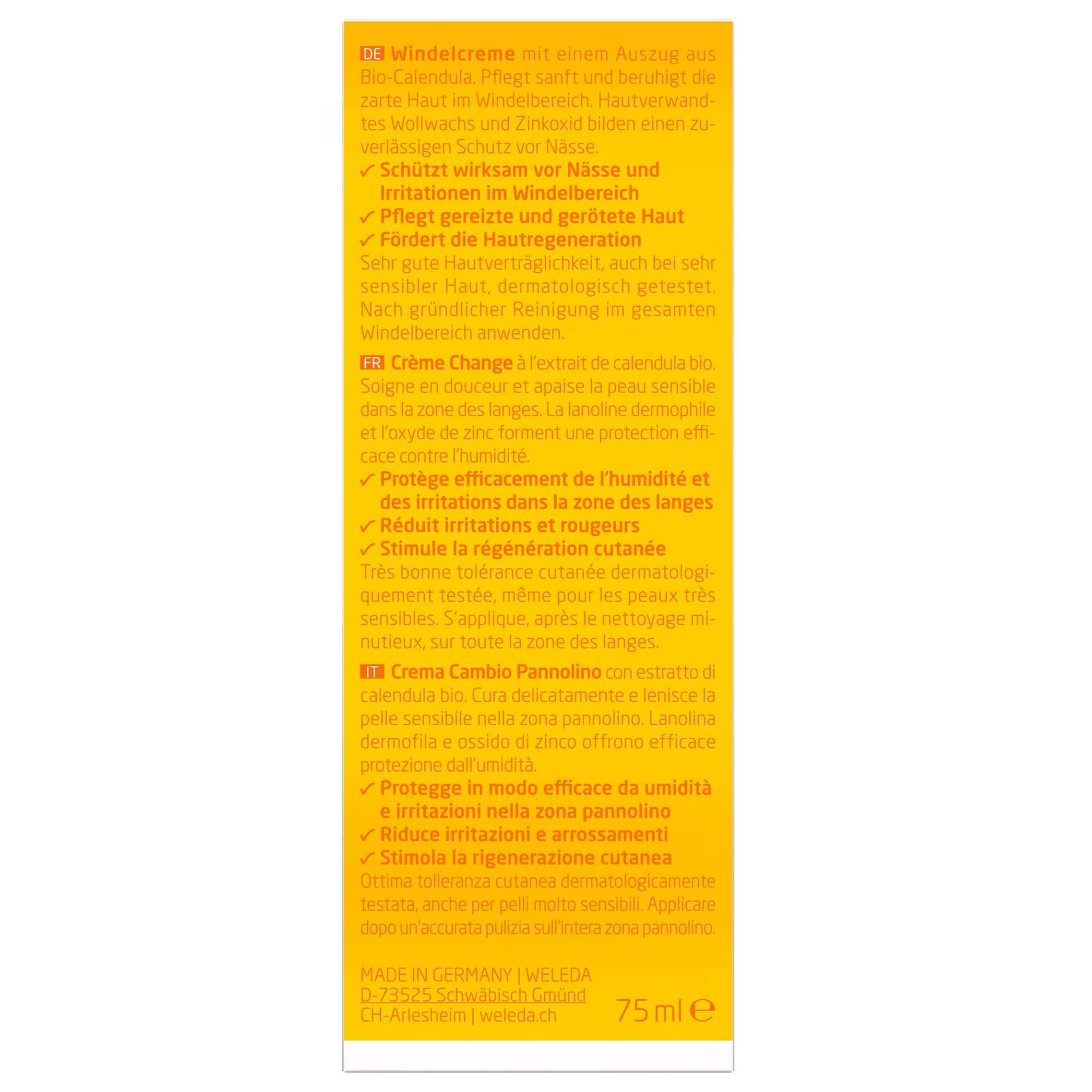 Calendula Windelcreme parfümfrei Bio 75ml