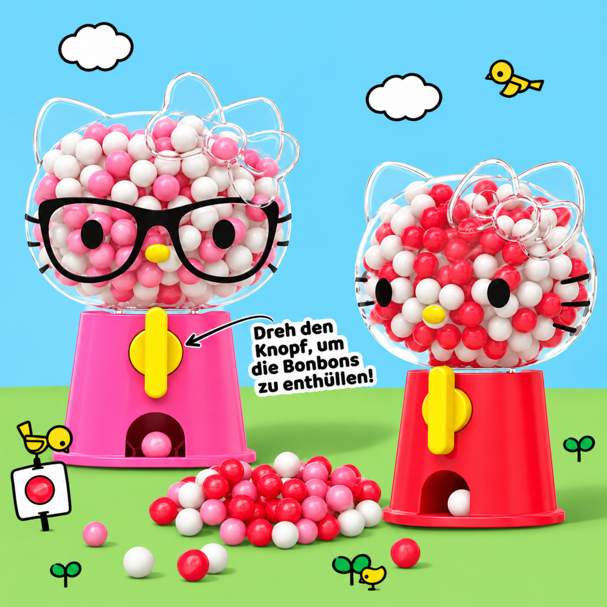 Hello Kitty Funky Heads Fruit Gummies 75g