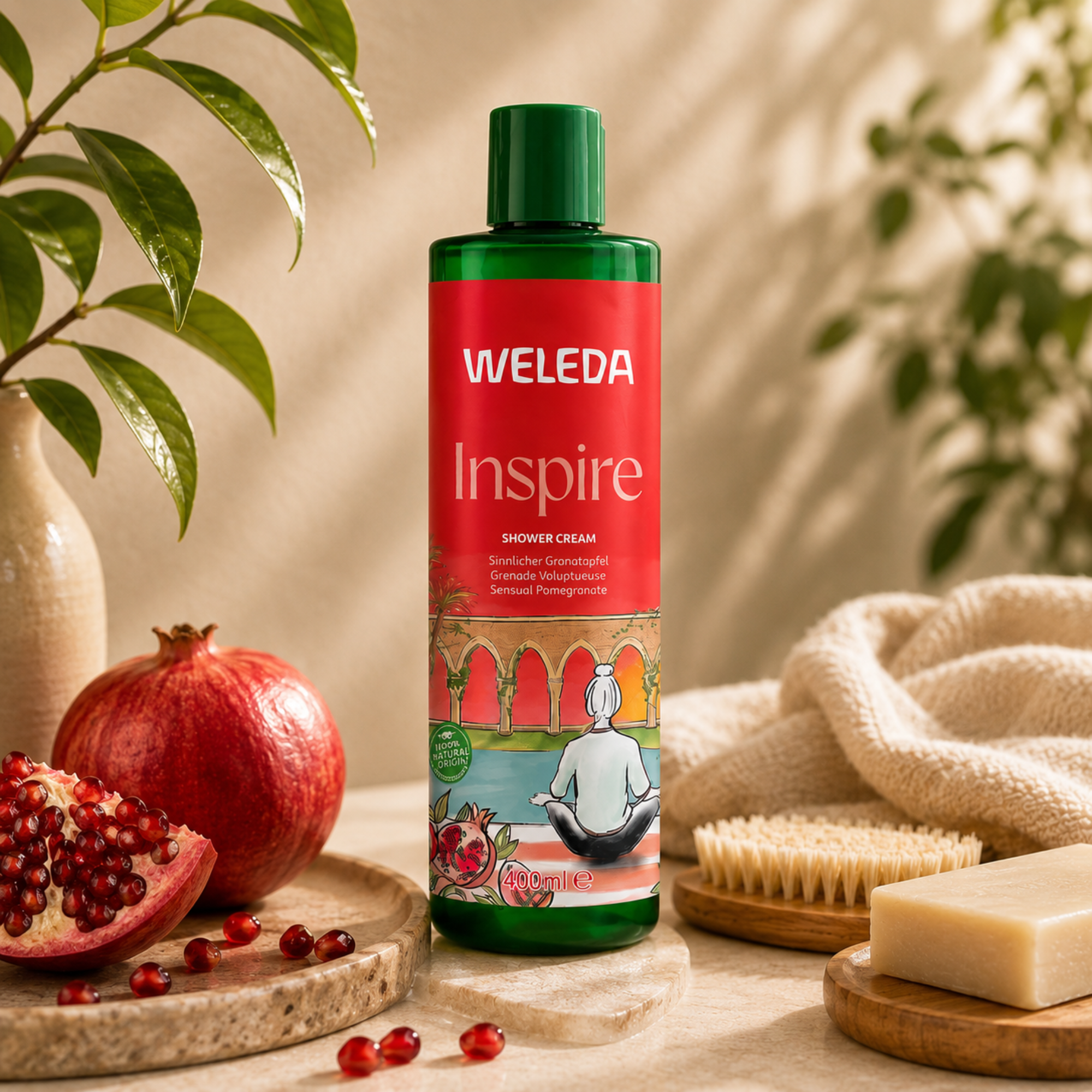 Inspire Shower Cream Pomegranate Organic 400ml