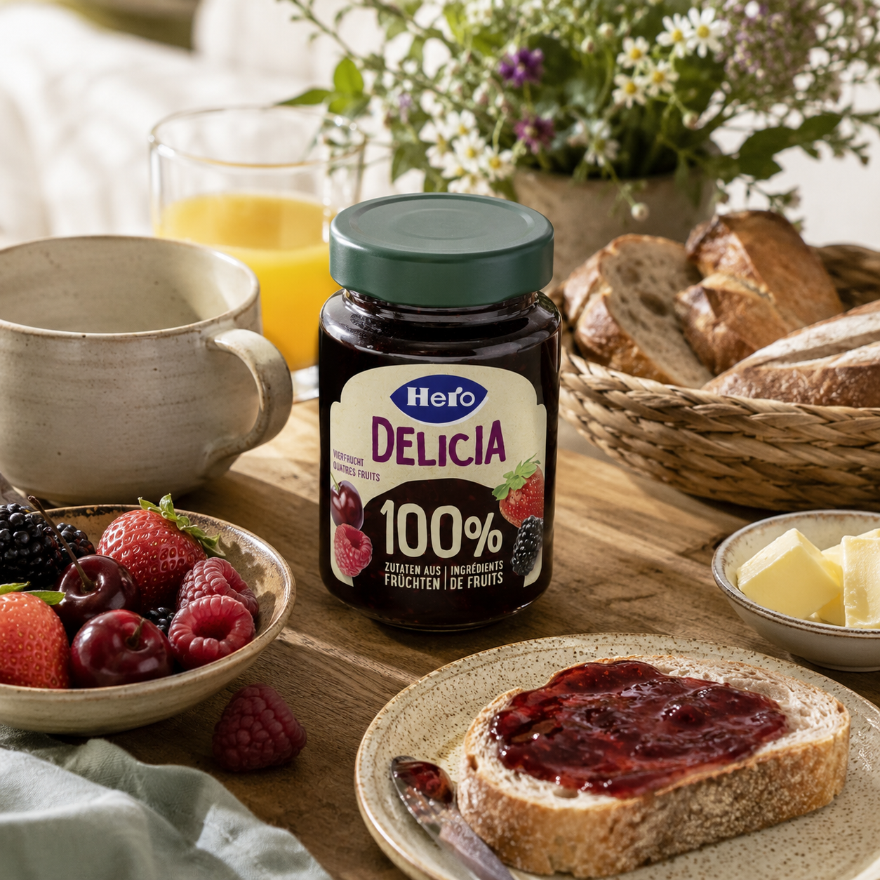 Hero Delicia Konfitüre 100% Vierfrucht 280g
