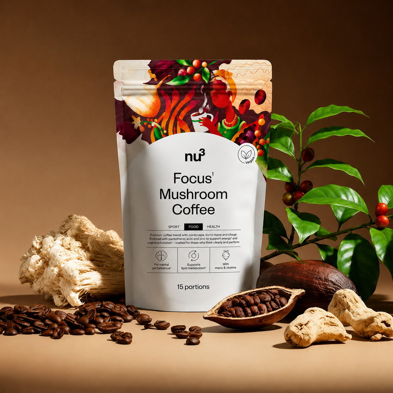 nu3 Focus Mushroom Coffee 120g