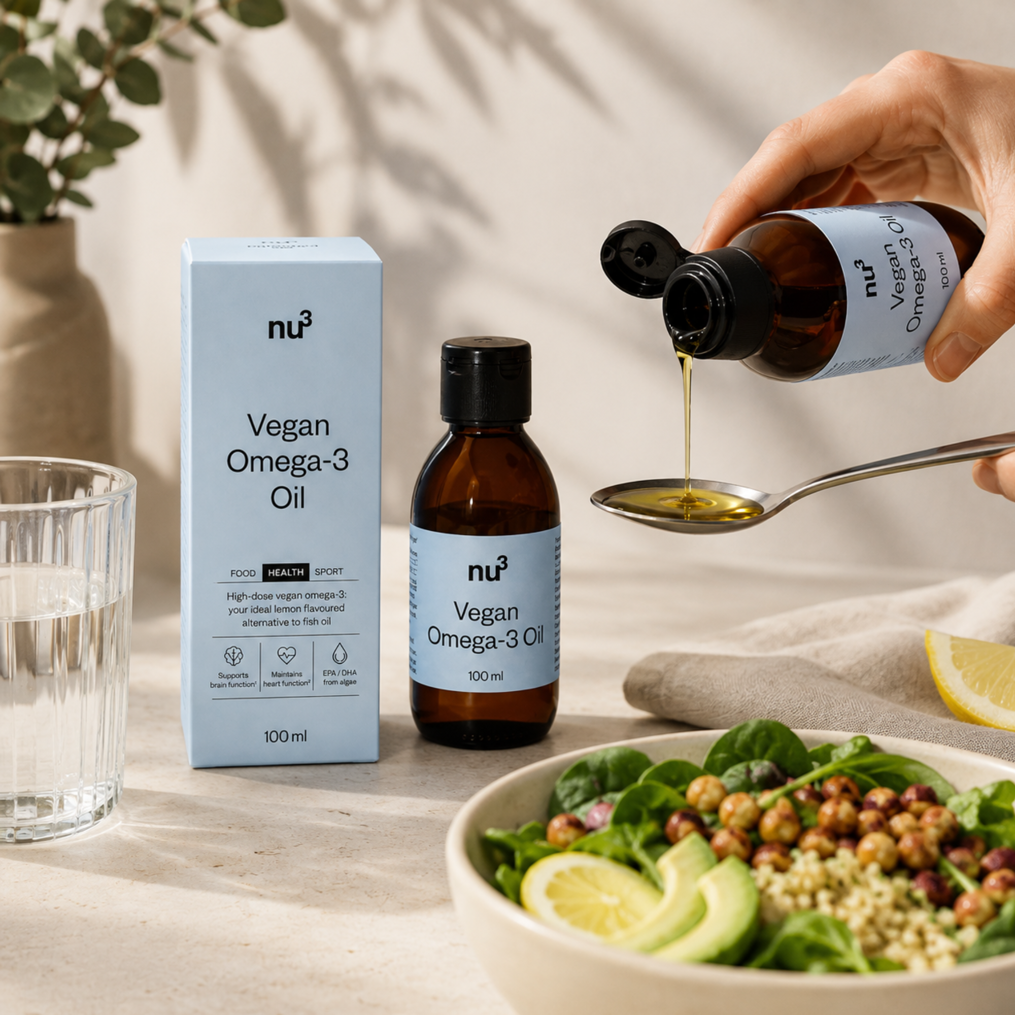 nu3 Huile Oméga-3 Végane 100ml