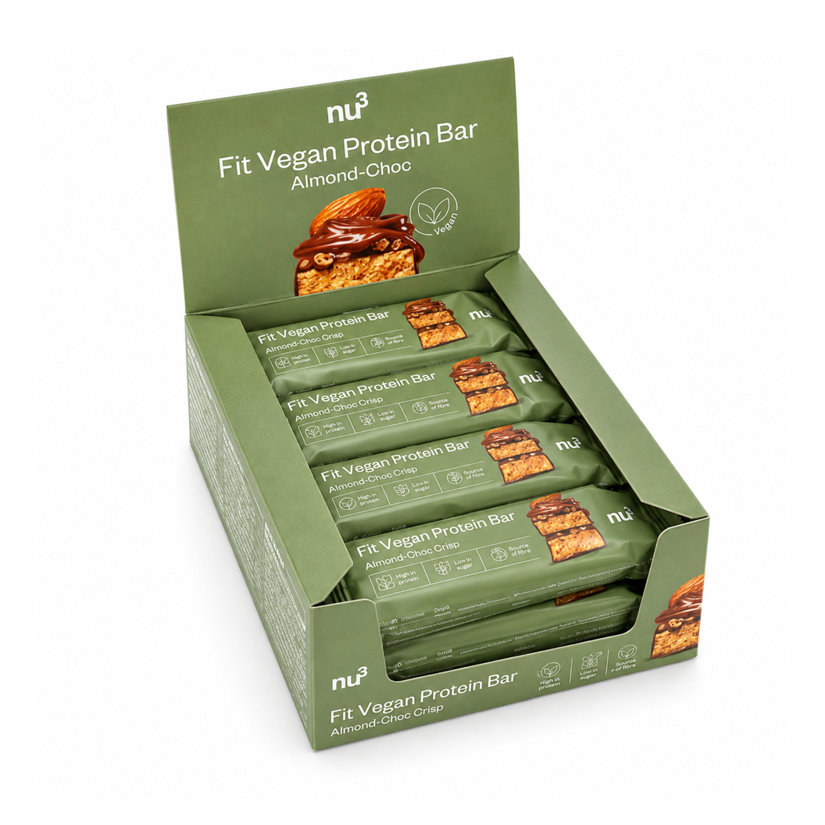 nu3 Fit Barre protéinée vegan Amande-Choc Crisp 12 x 50g