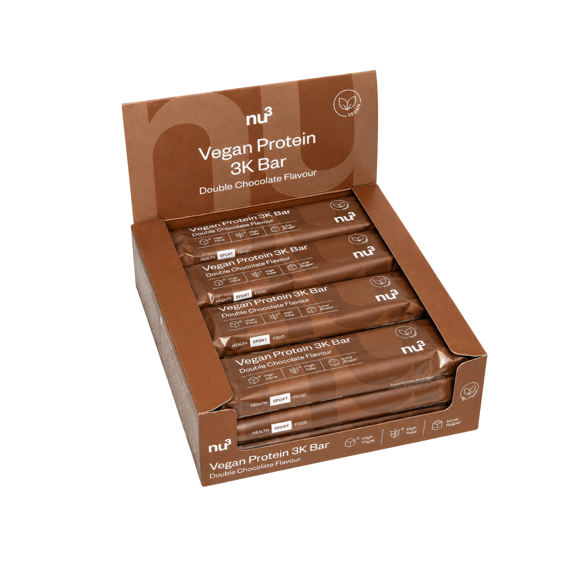 Barre protéinée végétalienne 3K - Brownie noisette 12 x 55g