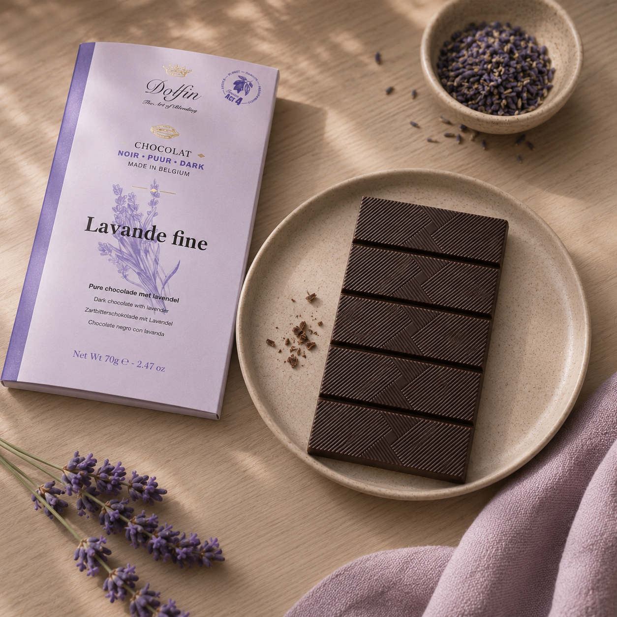 Zartbitterschokolade mit Lavendel 70g