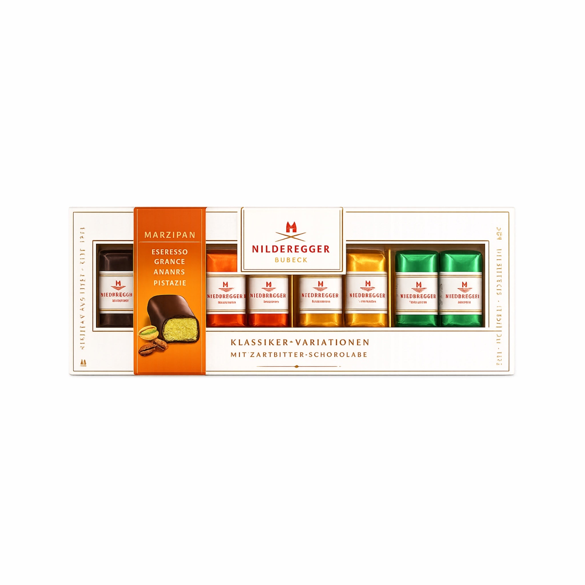 Marzipan pralines with dark chocolate assorted 100g