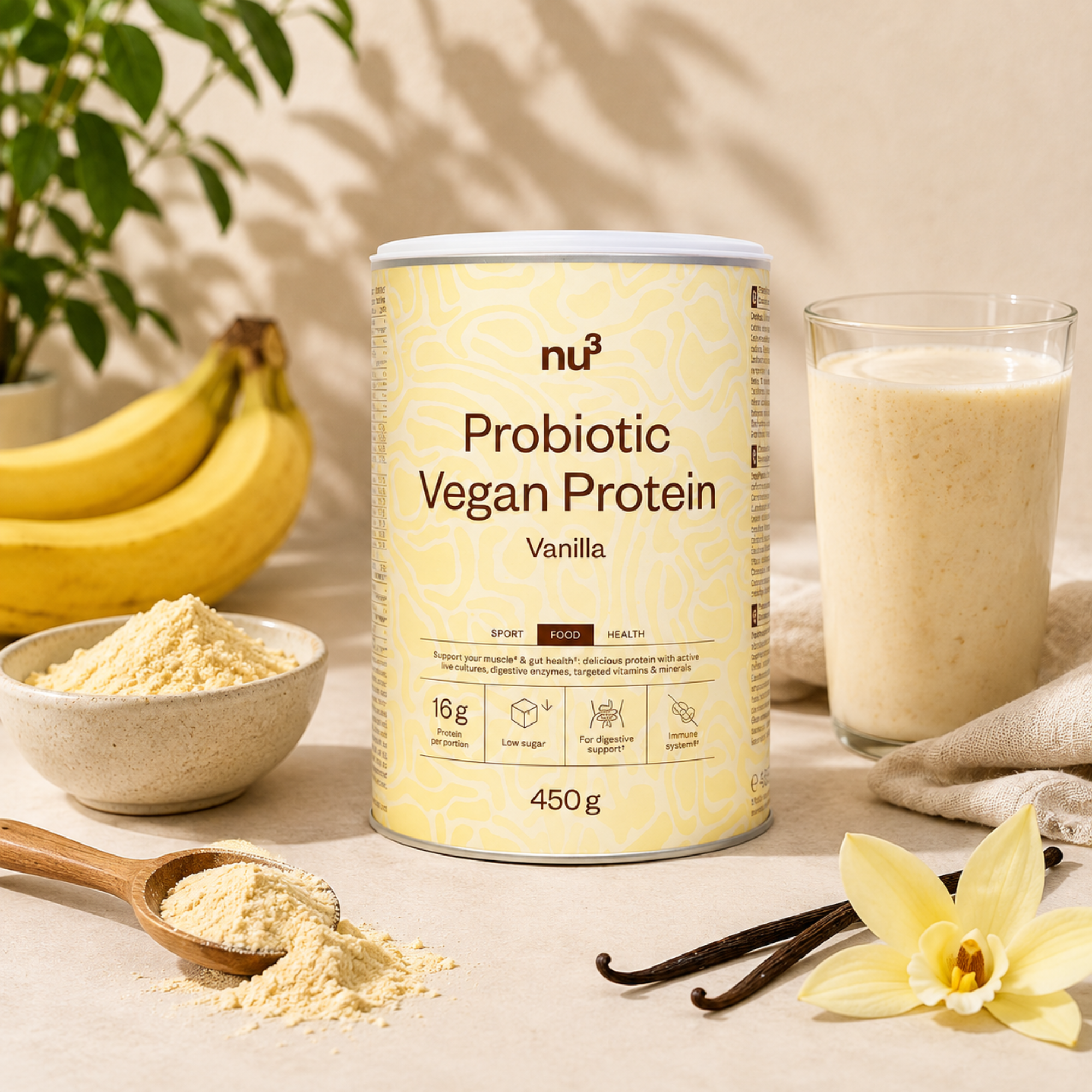 nu3 Vegan Probiotic Protein Vanilla 450g