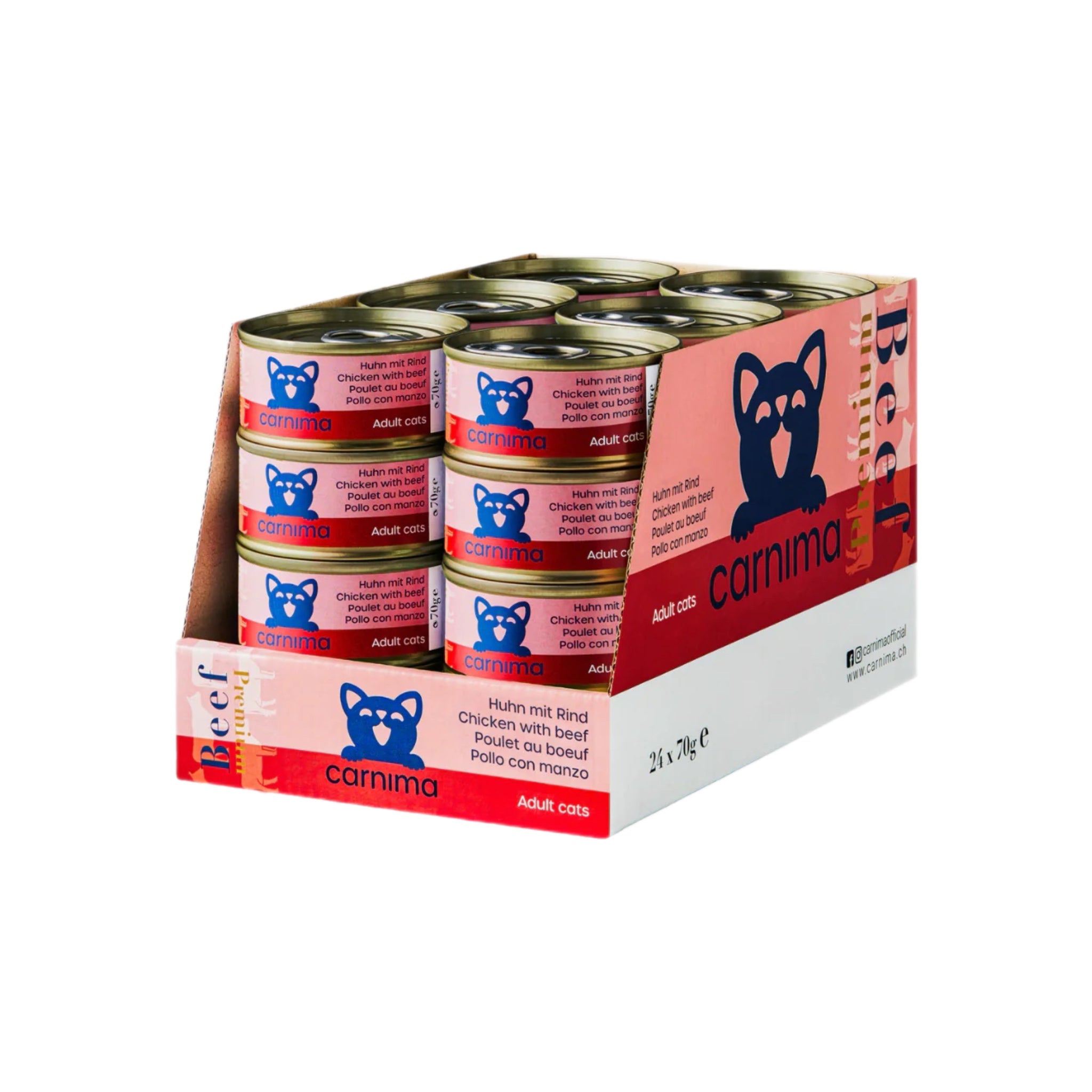 Blancs de poulet au bœuf en sauce pour chats adultes 24 x 70 g