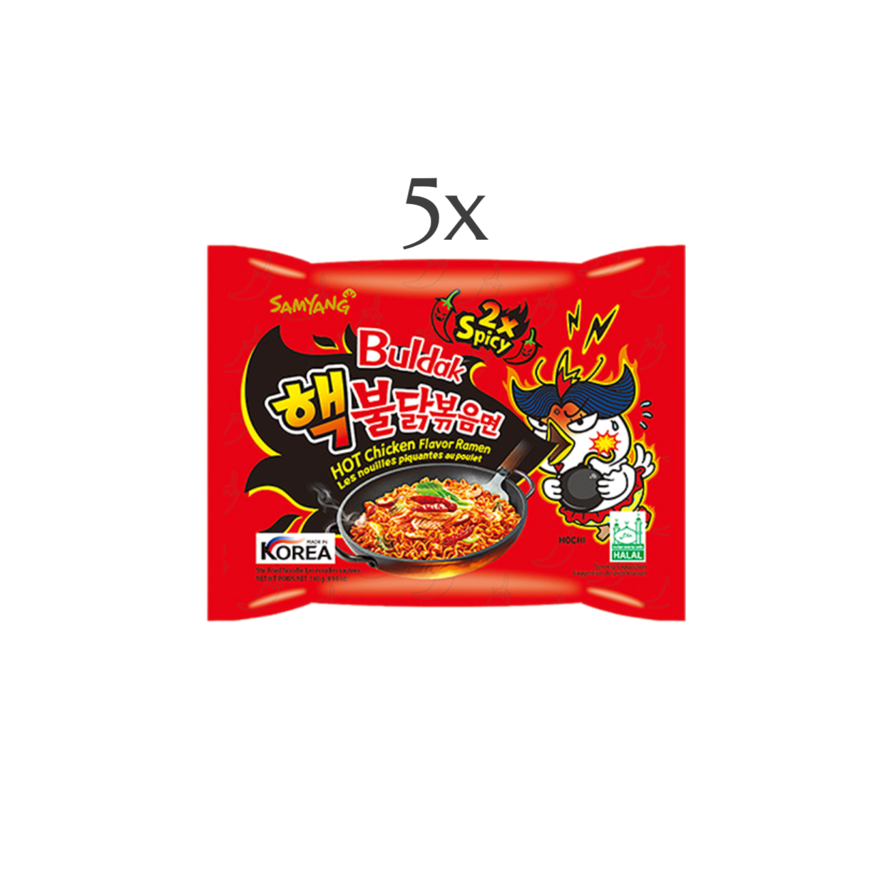 Ramen - Buldak Hot Chicken 2x Spicy Pack of 5 - 700g