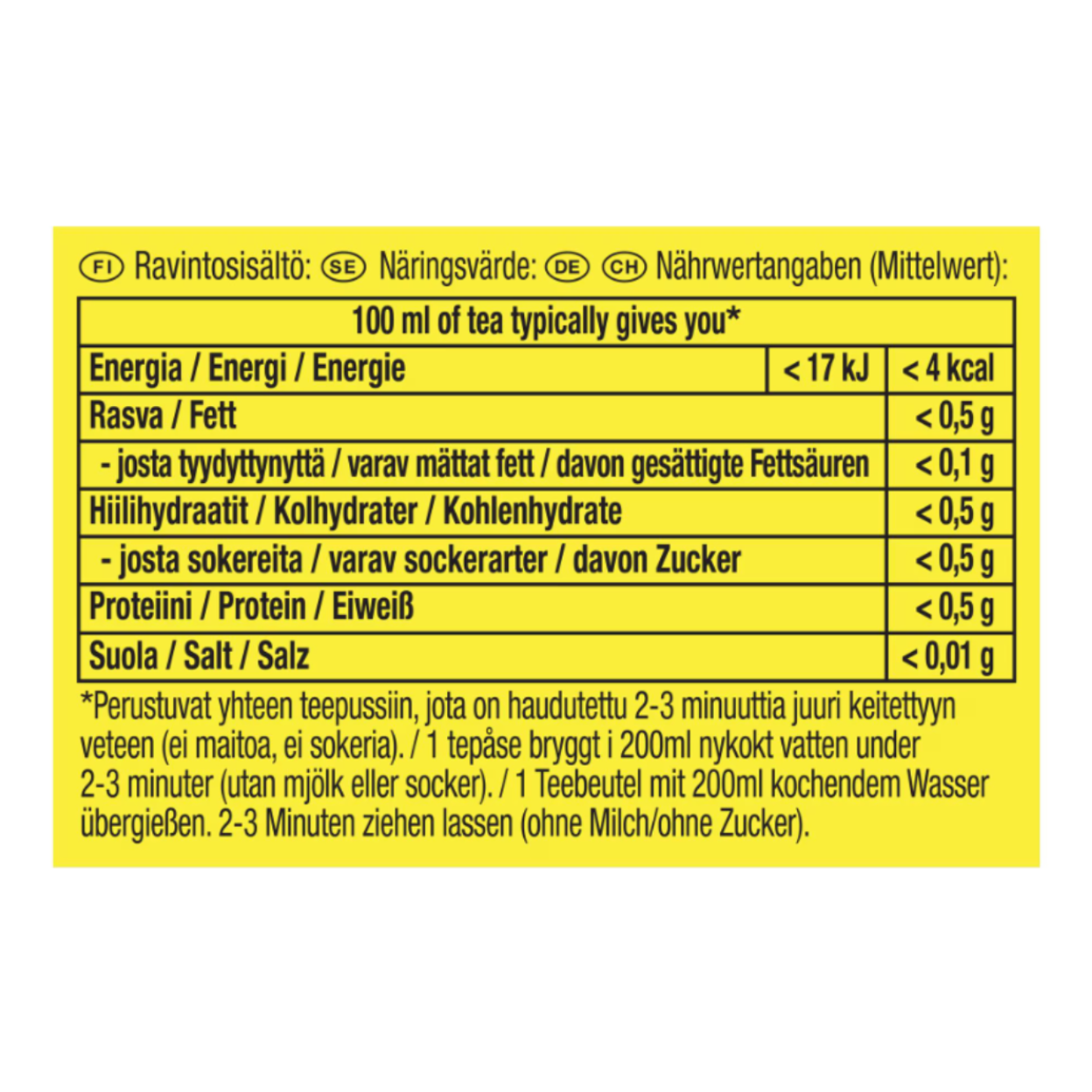 Thé noir Lipton, étiquette jaune, paquet de 50 à 100 g