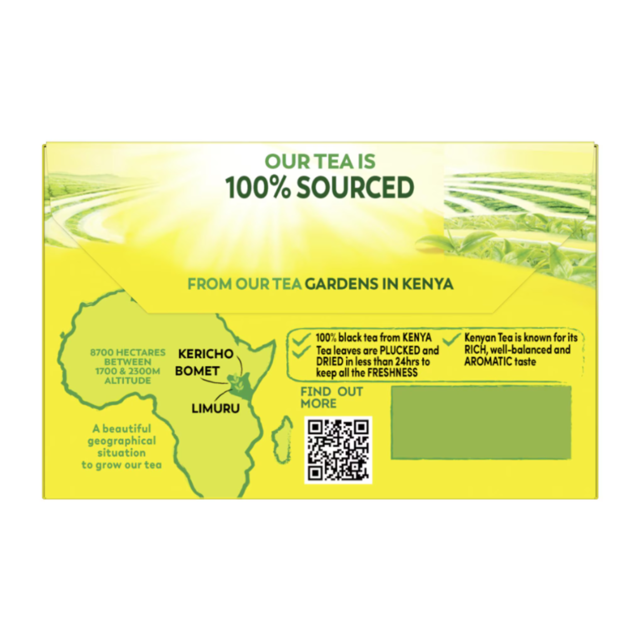 Thé noir Lipton, étiquette jaune, paquet de 50 à 100 g