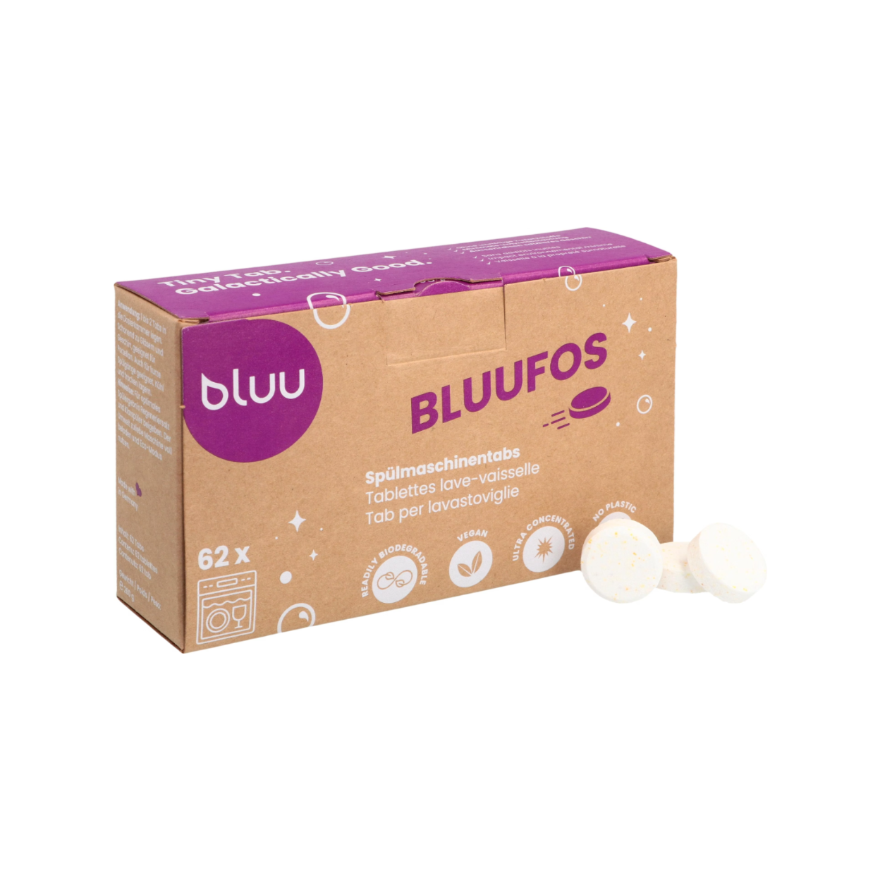 Tablettes pour lave-vaisselle Bluufos - paquet de 62