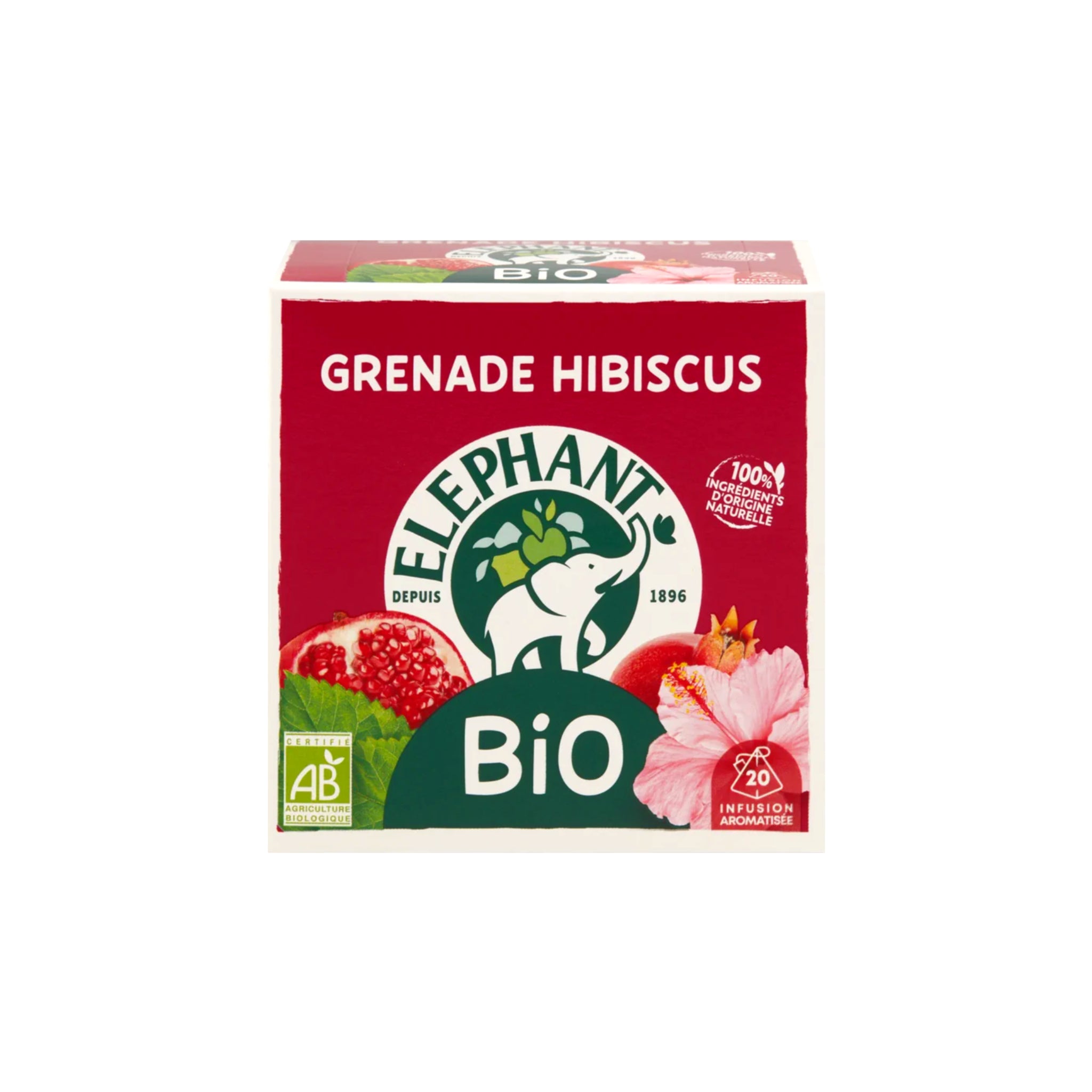 Infusion bio à la grenade et à l'hibiscus - 20 sachets - 39 g