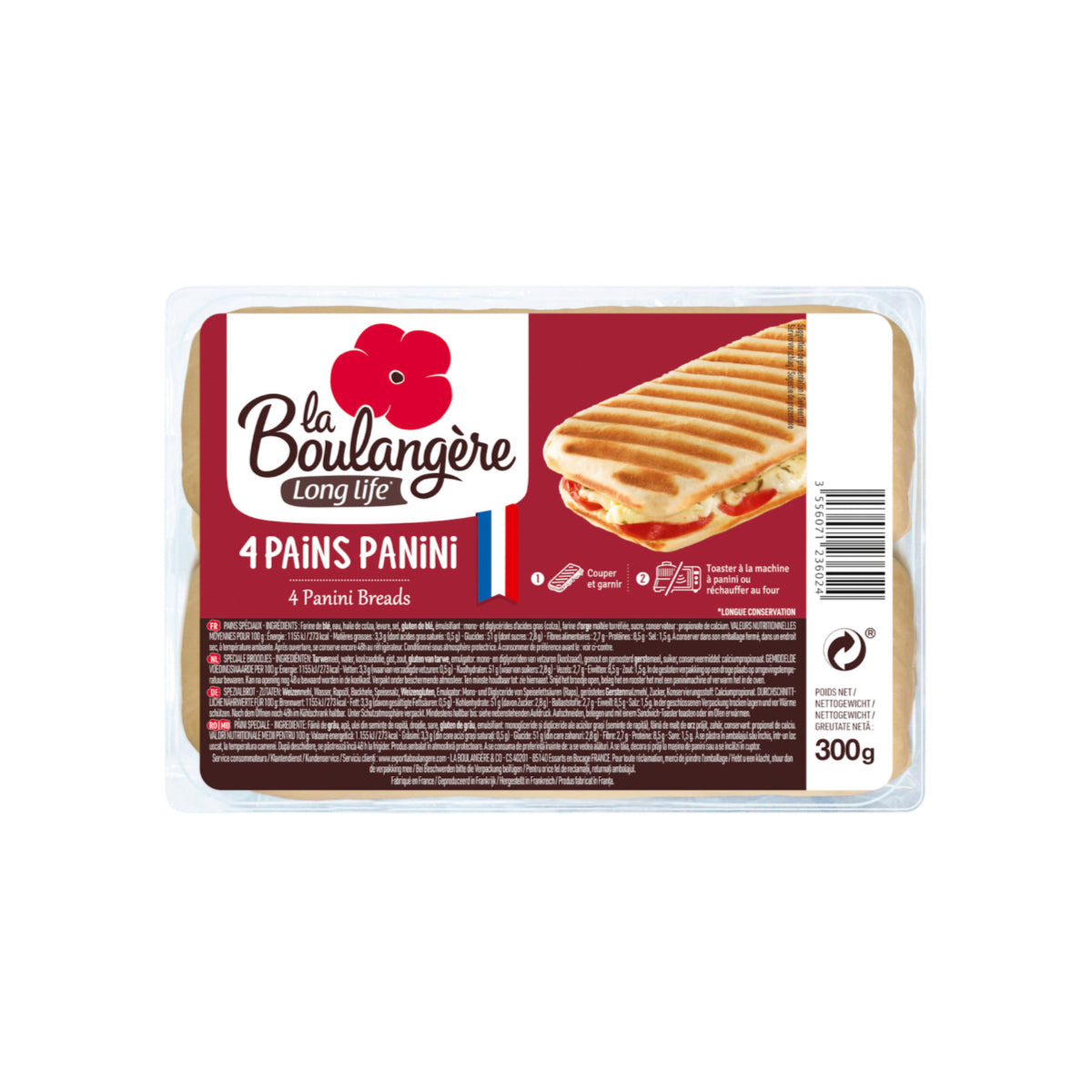 Panini bread, 4-pack - 300g