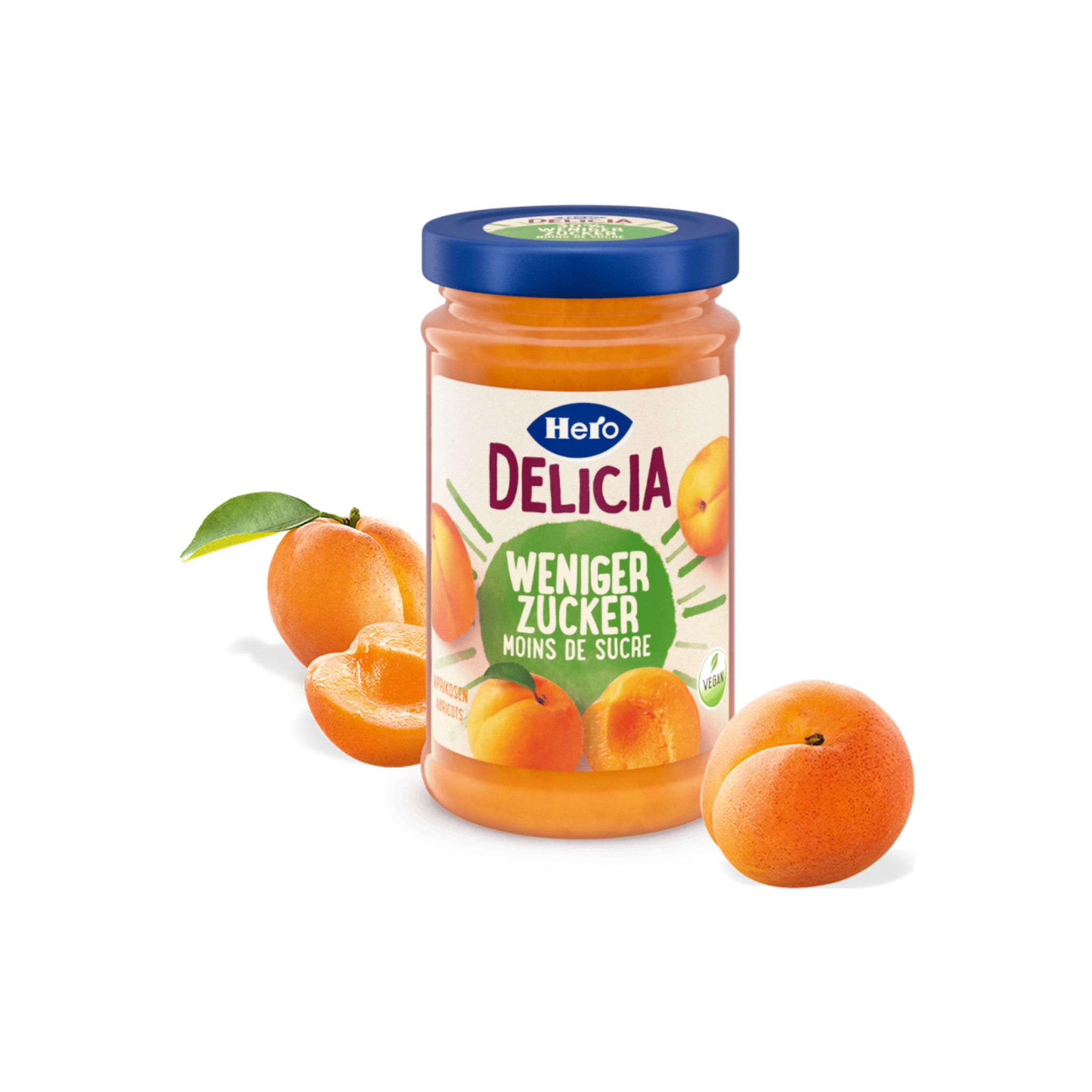 Hero Delicia Konfitüre Aprikose weniger Zucker 220g