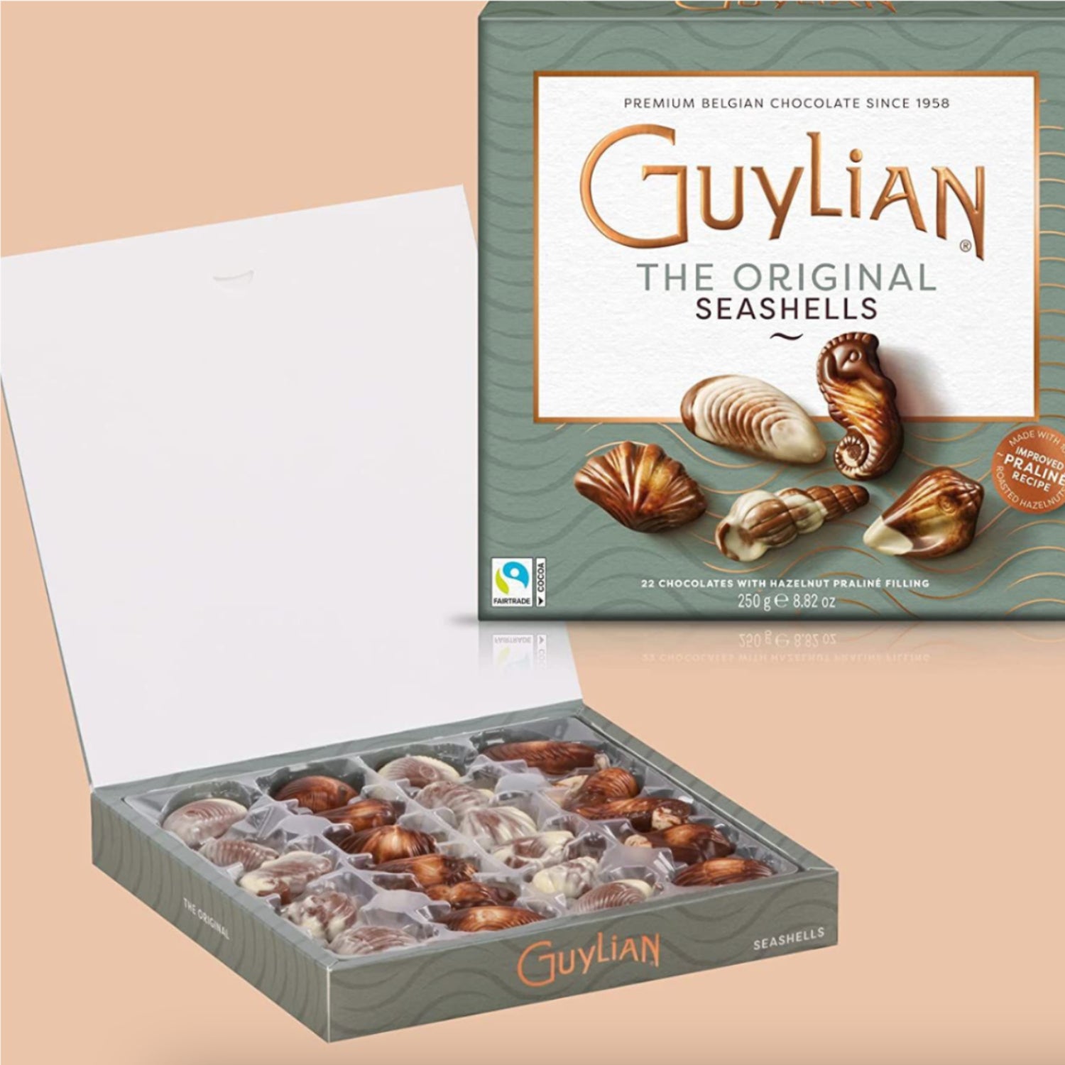 Pralinen Seashells mit Nuss-Nougat-Füllung 250g