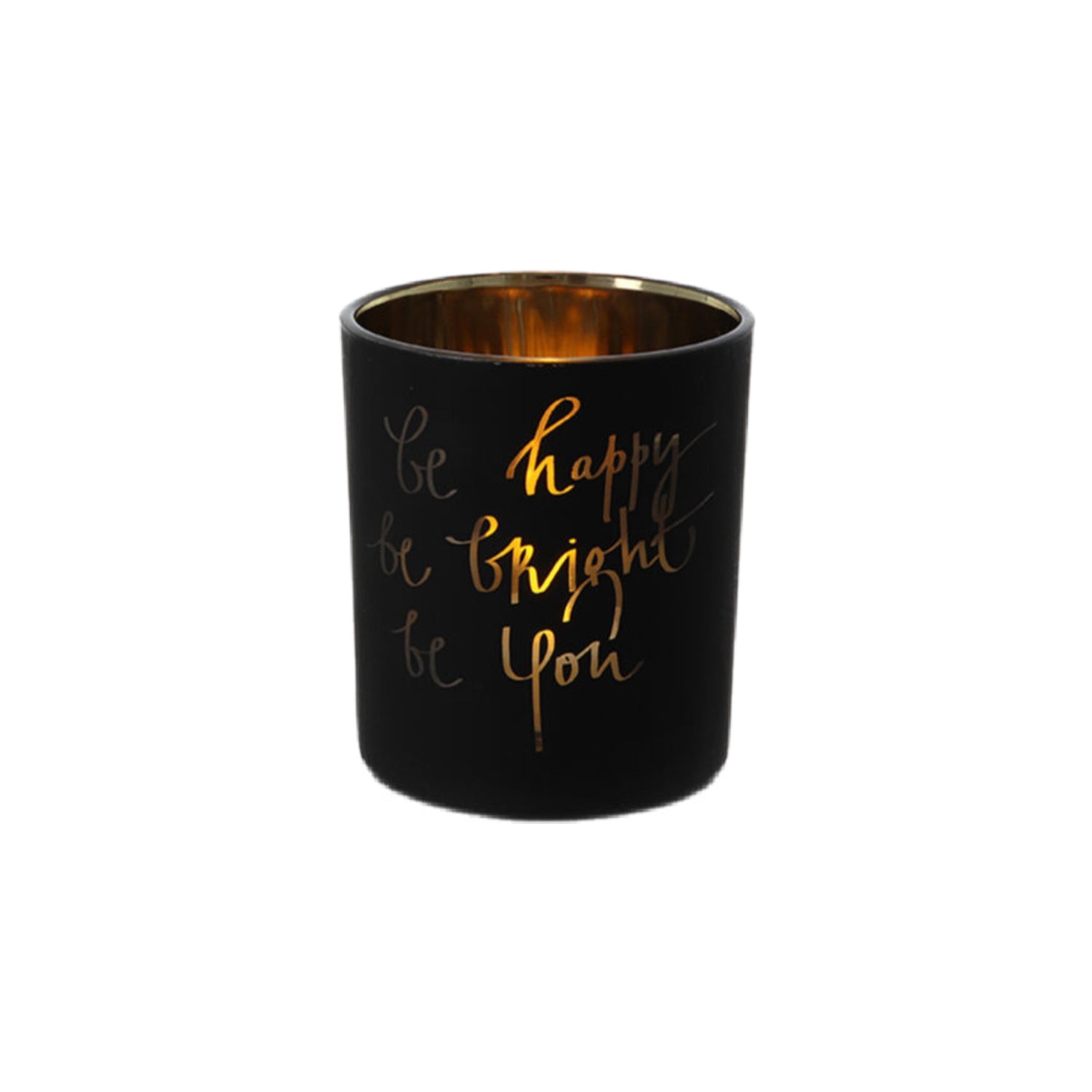 Verre à bougie chauffe-plat Shine Be Happy