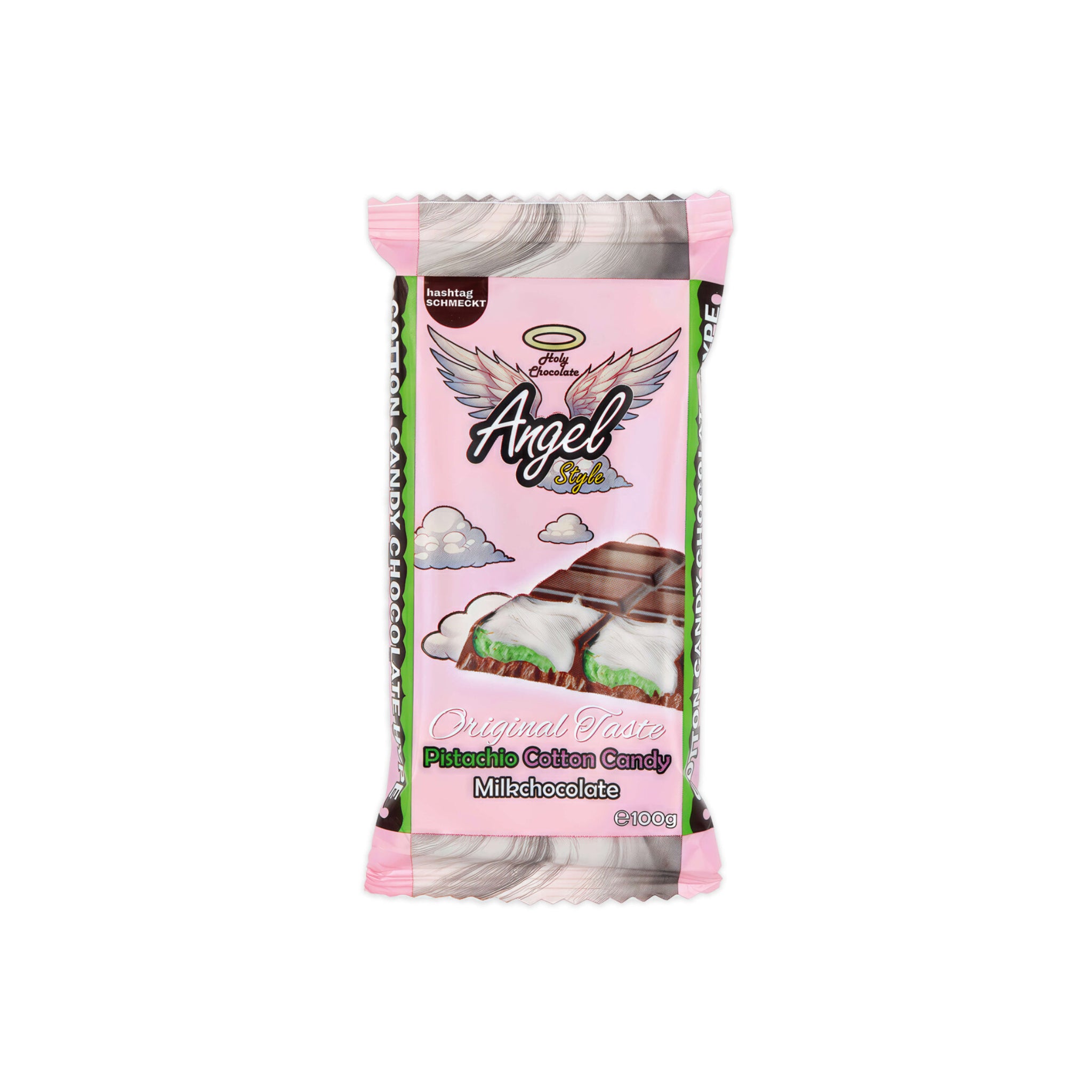 Milchschokolade Pistazie Zuckerwatte 100g