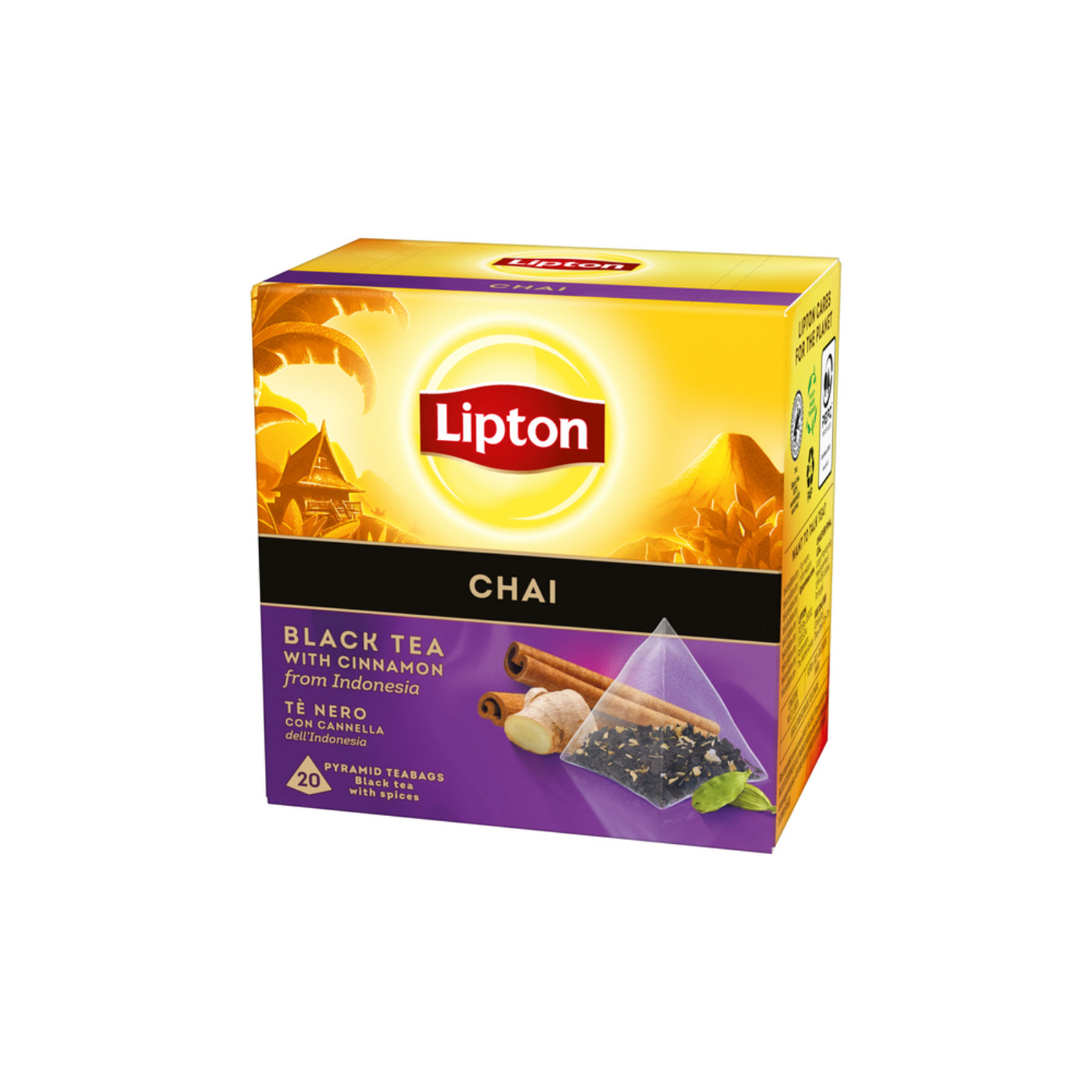Lipton Thé Noir Chai, paquet de 20 sachets - 34 g