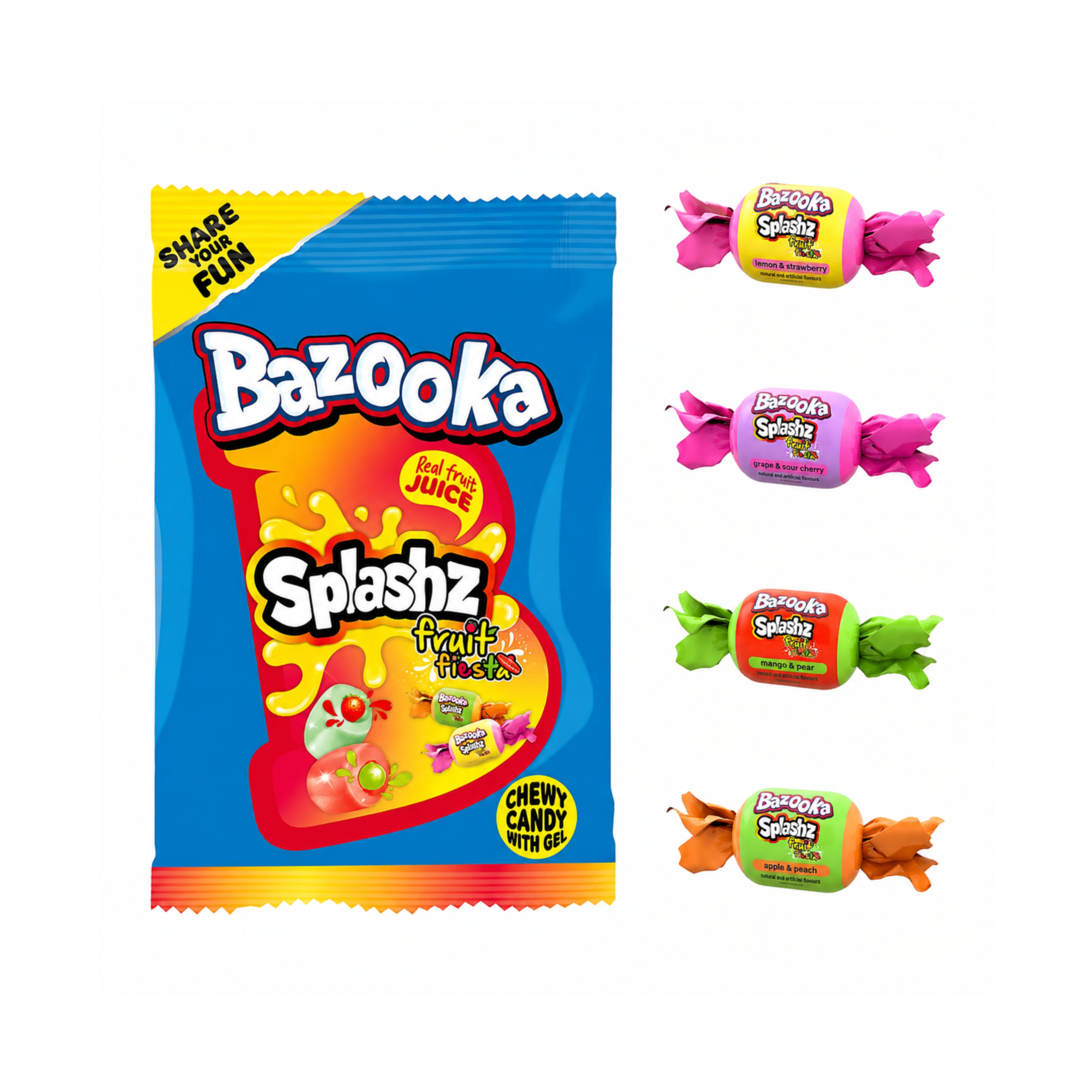 Chewy Candies Splashz Fruity 120g