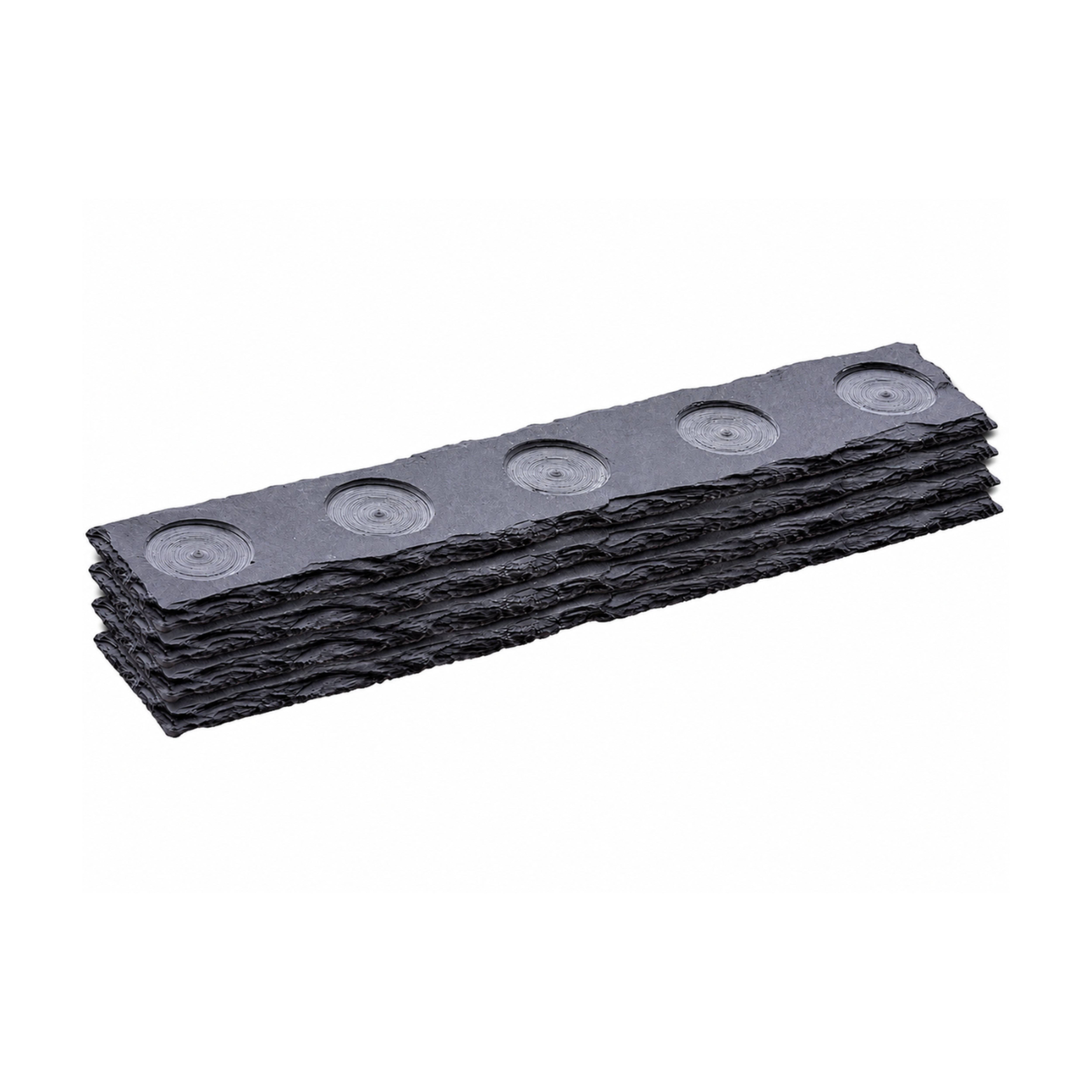 Kerzenhalter Naturschiefer für 5 Teelichter - 4er Pack