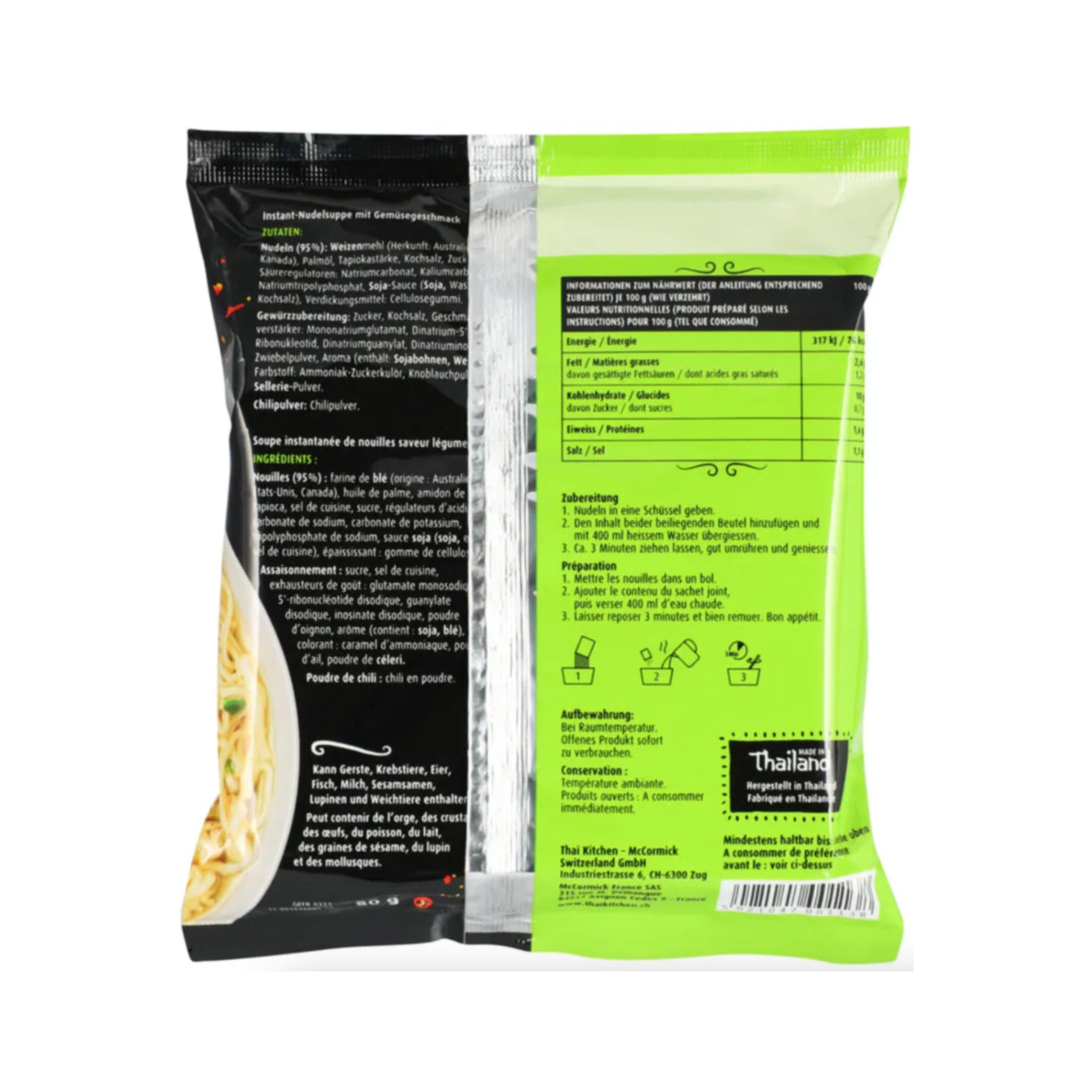 Nouilles aux légumes de la cuisine thaïlandaise 12 x 80 g